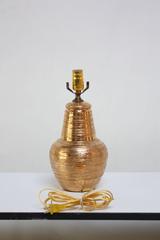 Italian Ceramic Table Lamp in Textured Gold Glaze