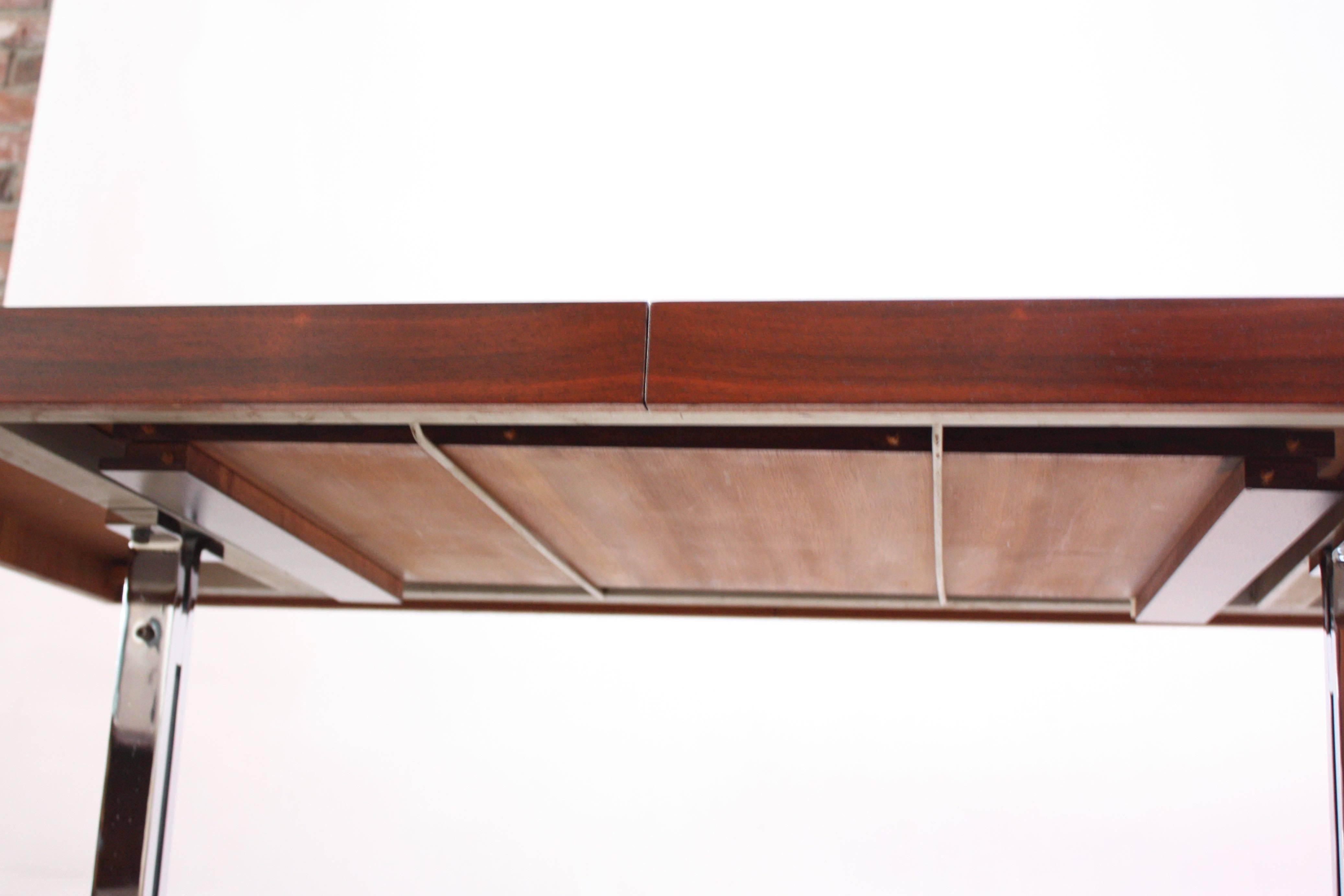 Chrome Poul Nørreklit Low Rosewood Extension Table for Georg Petersens