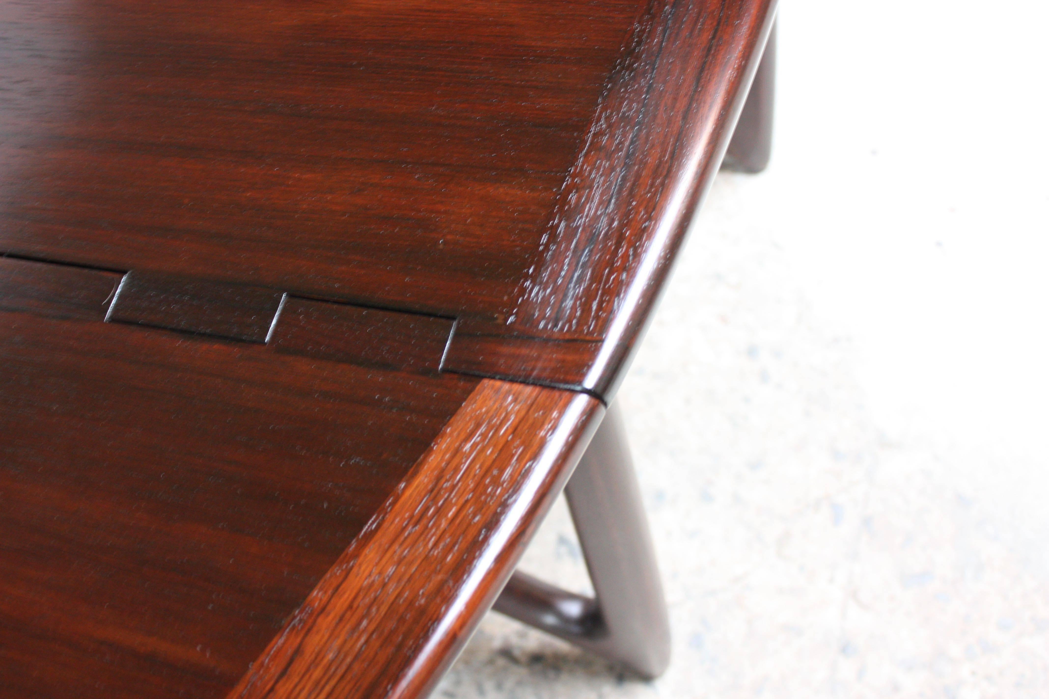 Niels Koefoed Elliptical Rosewood Gateleg 'Eva' Dining Table Model #304 2