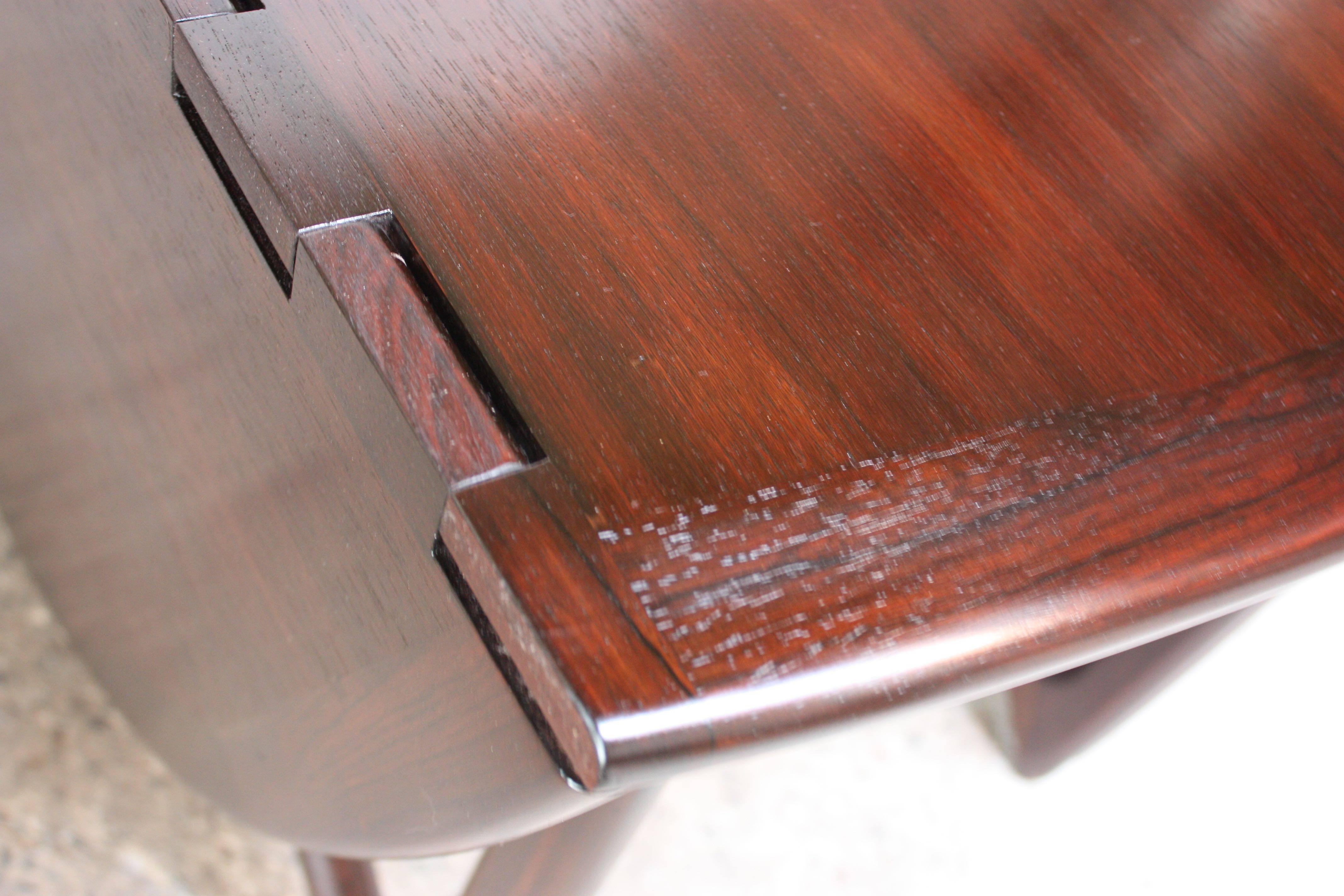 Niels Koefoed Elliptical Rosewood Gateleg 'Eva' Dining Table Model #304 3