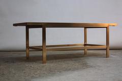 Vintage Brass and Mosaic Coffee Table Attributed to Ed Wormley for Dunbar