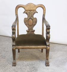 Majestic Odd Fellows Carved and Painted Armchair