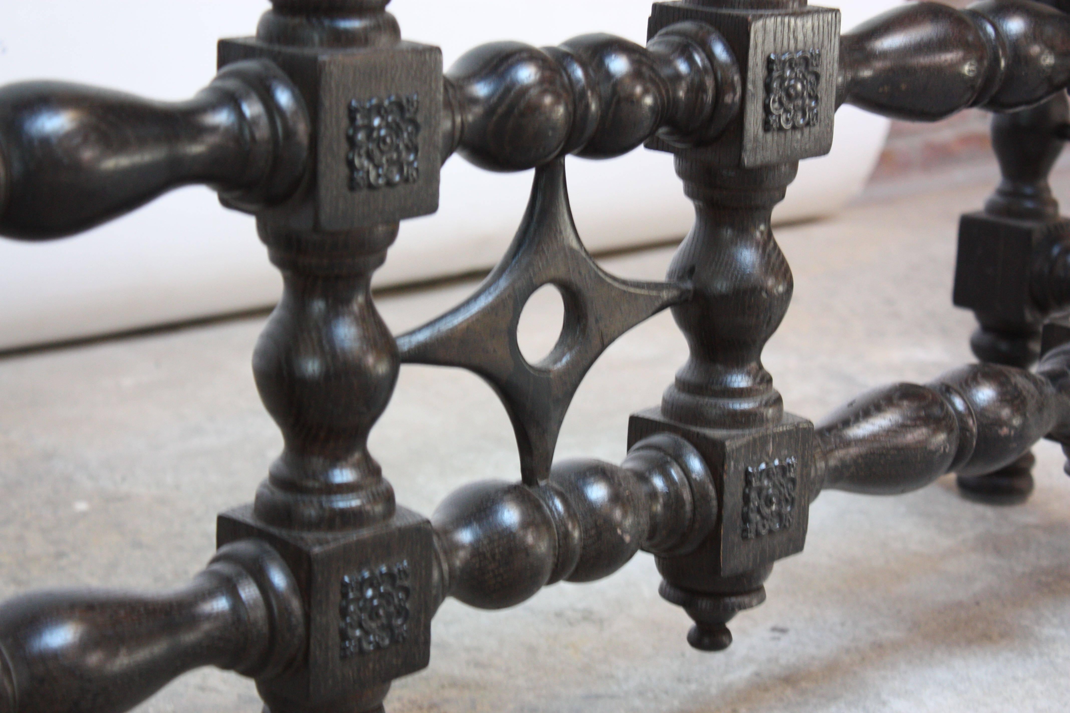 Late 20th Century Renaissance-Style Carved Ebonized Oak Coffee Table