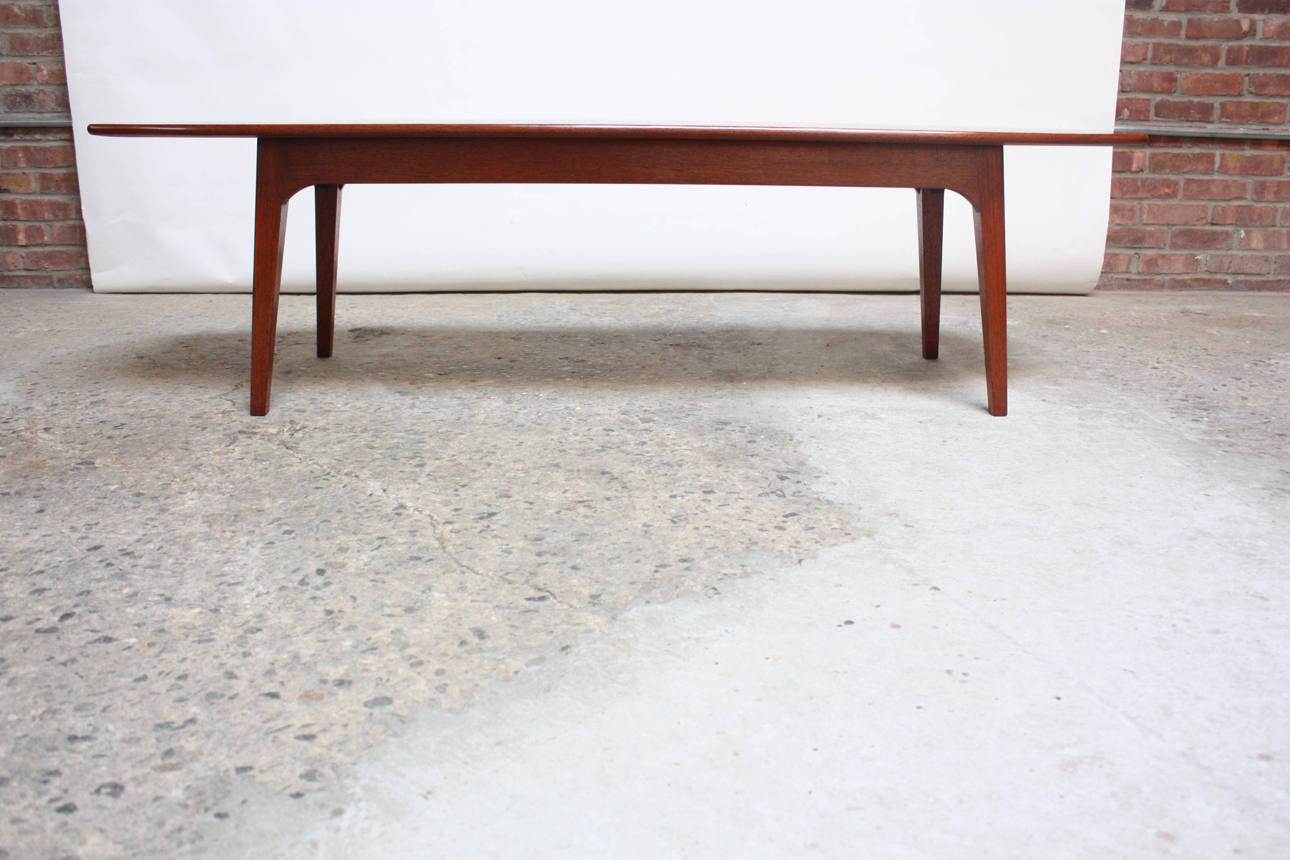 Mid-Century Modern Danish Modern Teak Surfboard Coffee Table