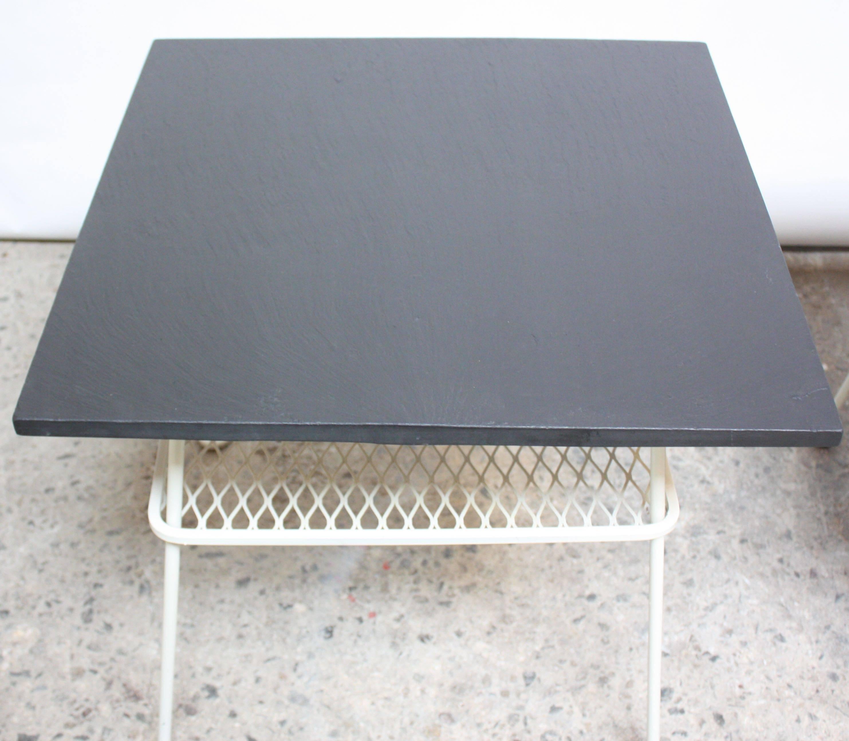 Pair of Slate and Iron Tables by Russell Woodard In Excellent Condition In Brooklyn, NY