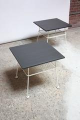 Pair of Slate and Iron Tables by Russell Woodard