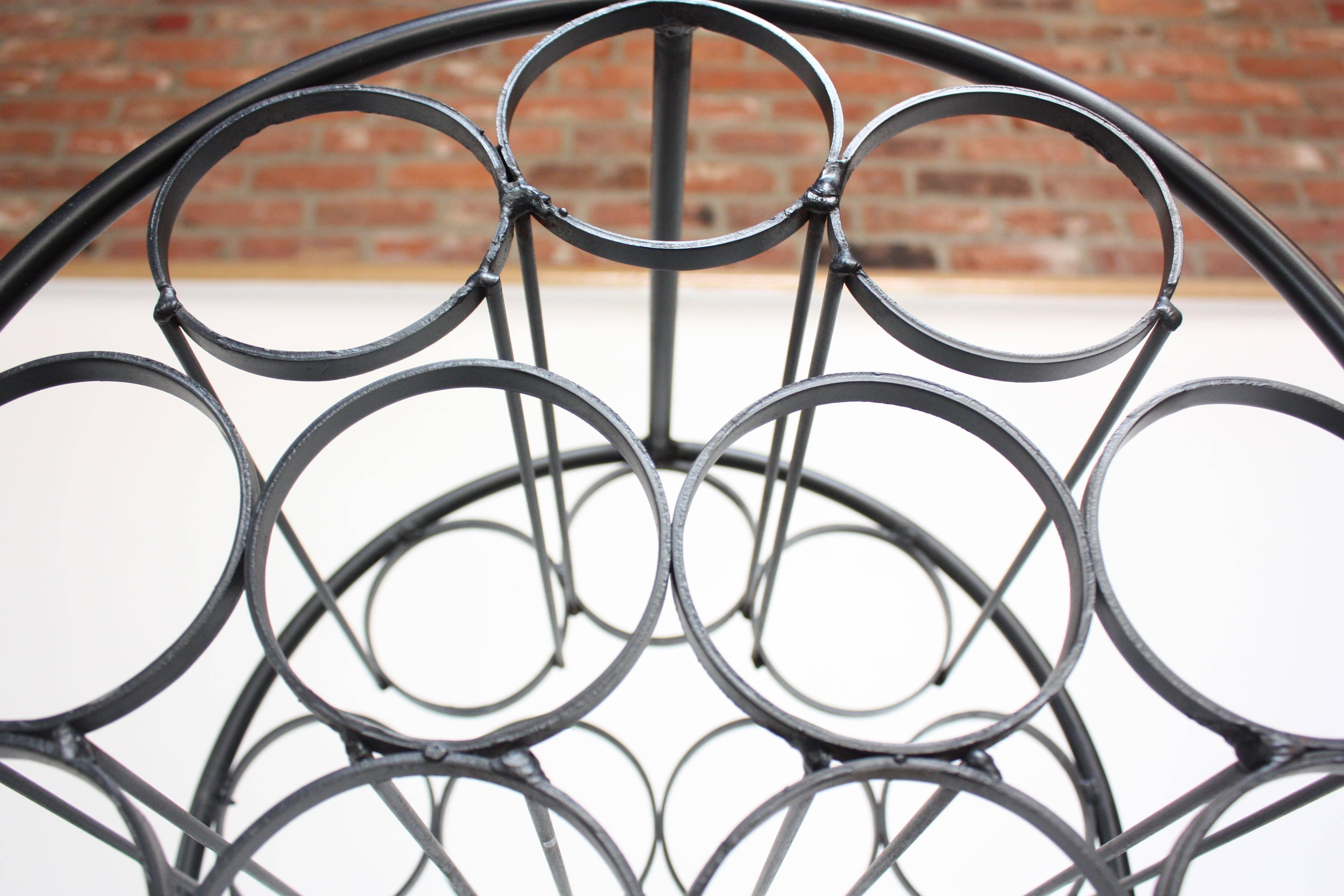 Iron Wine Rack by Arthur Umanoff for Shaver Howard In Excellent Condition In Brooklyn, NY