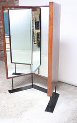 Mid-Century Free-Standing Three-Panel Mirror