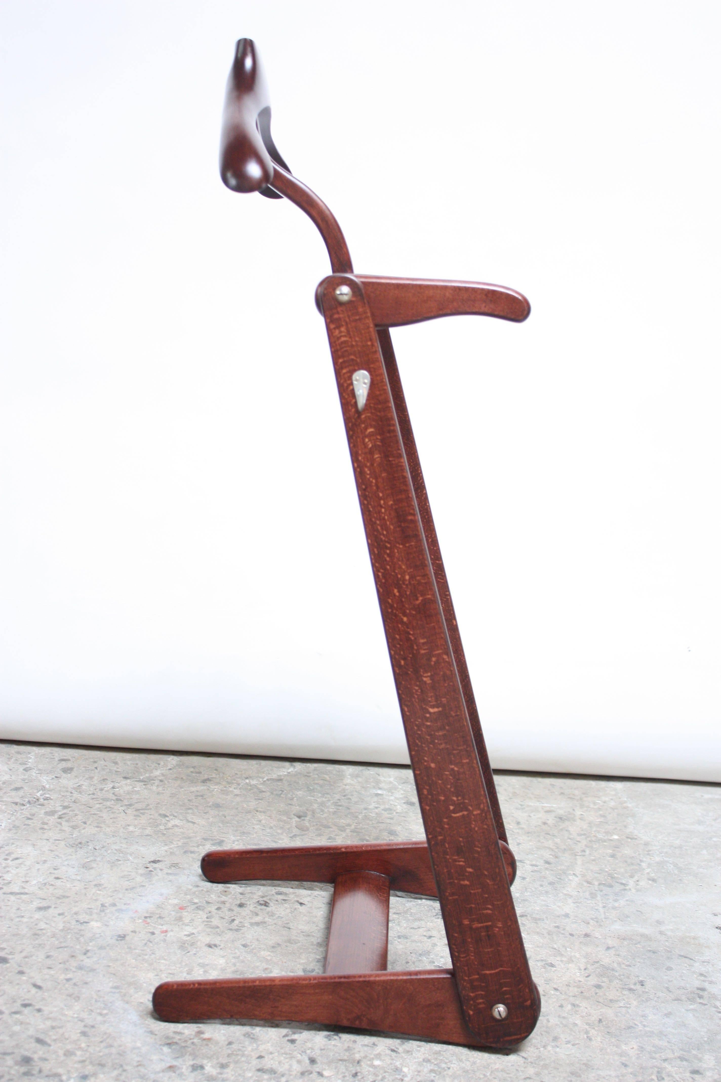 Mid-Century Belgian Mahogany Valet In Excellent Condition In Brooklyn, NY