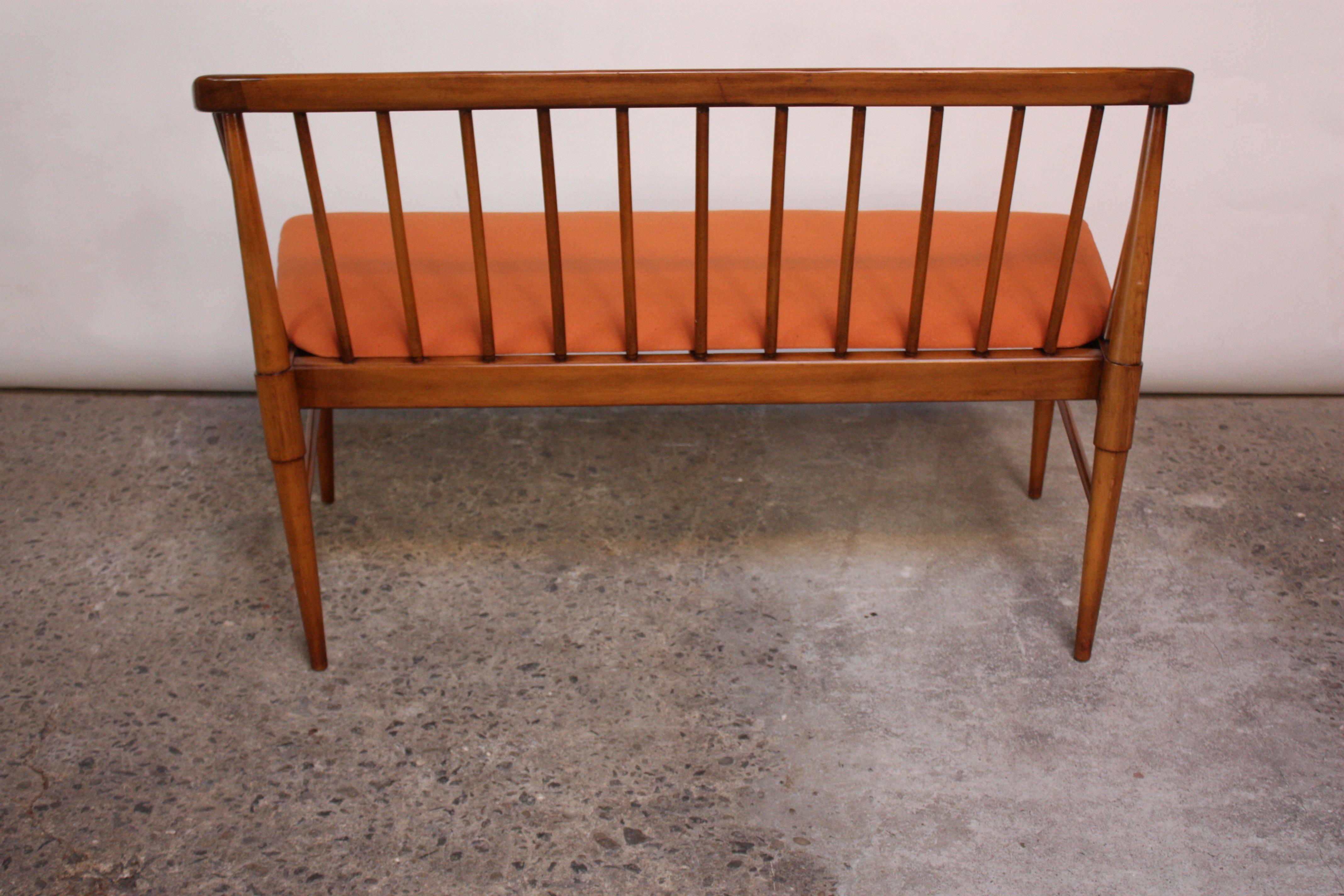 mid century bench with back