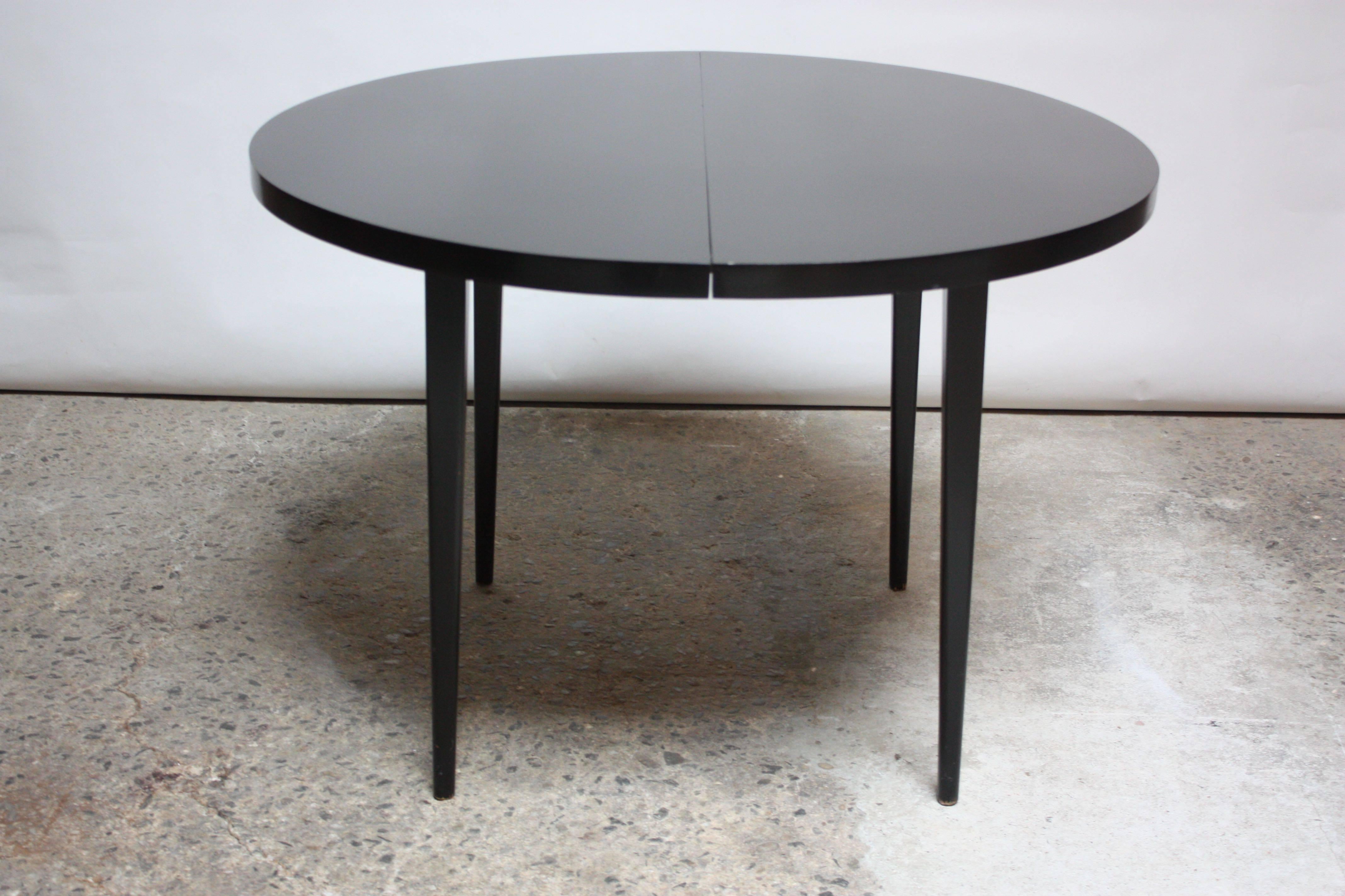 Ebonized Paul McCobb Planner Group Round Extension Dining Table