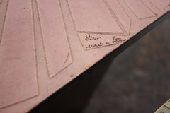 Pair of Italian Etched Copper and Brass Side Tables by G. Urso