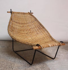 John Risley 'Duyan' Rattan and Iron Sling Chair