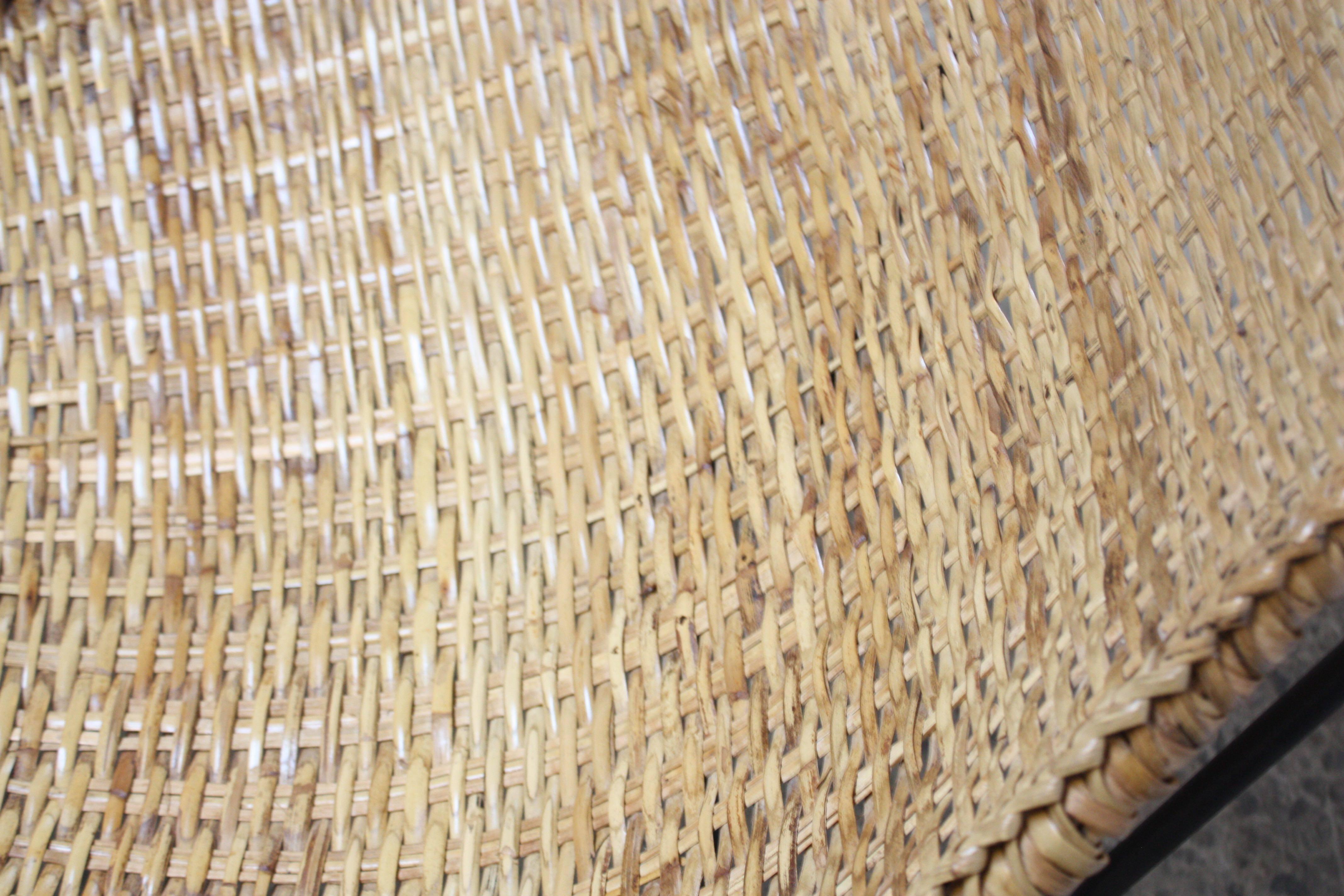 John Risley 'Duyan' Rattan and Iron Sling Chair In Good Condition In Brooklyn, NY