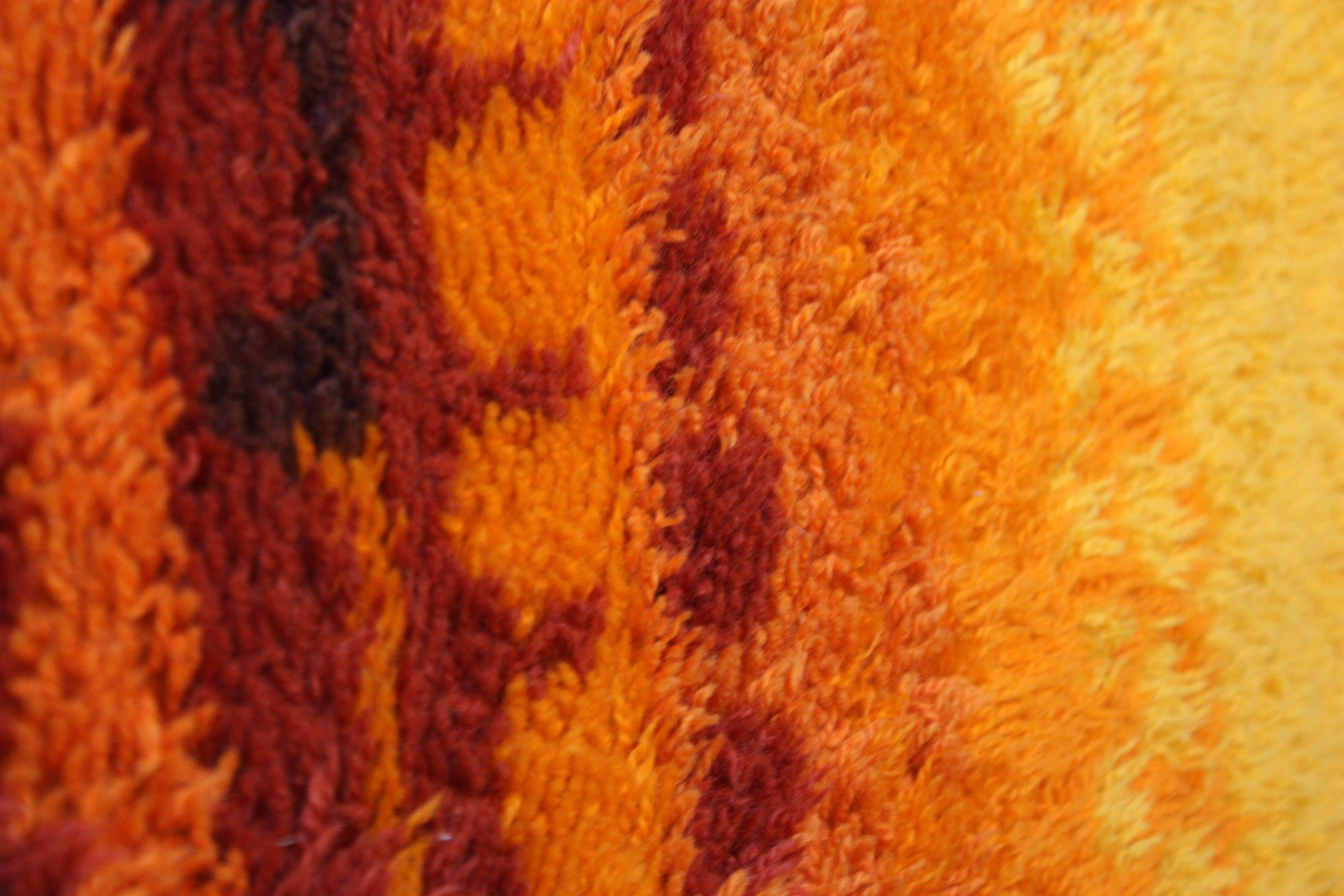 Wool 1960s Scandinavian Rya Rug