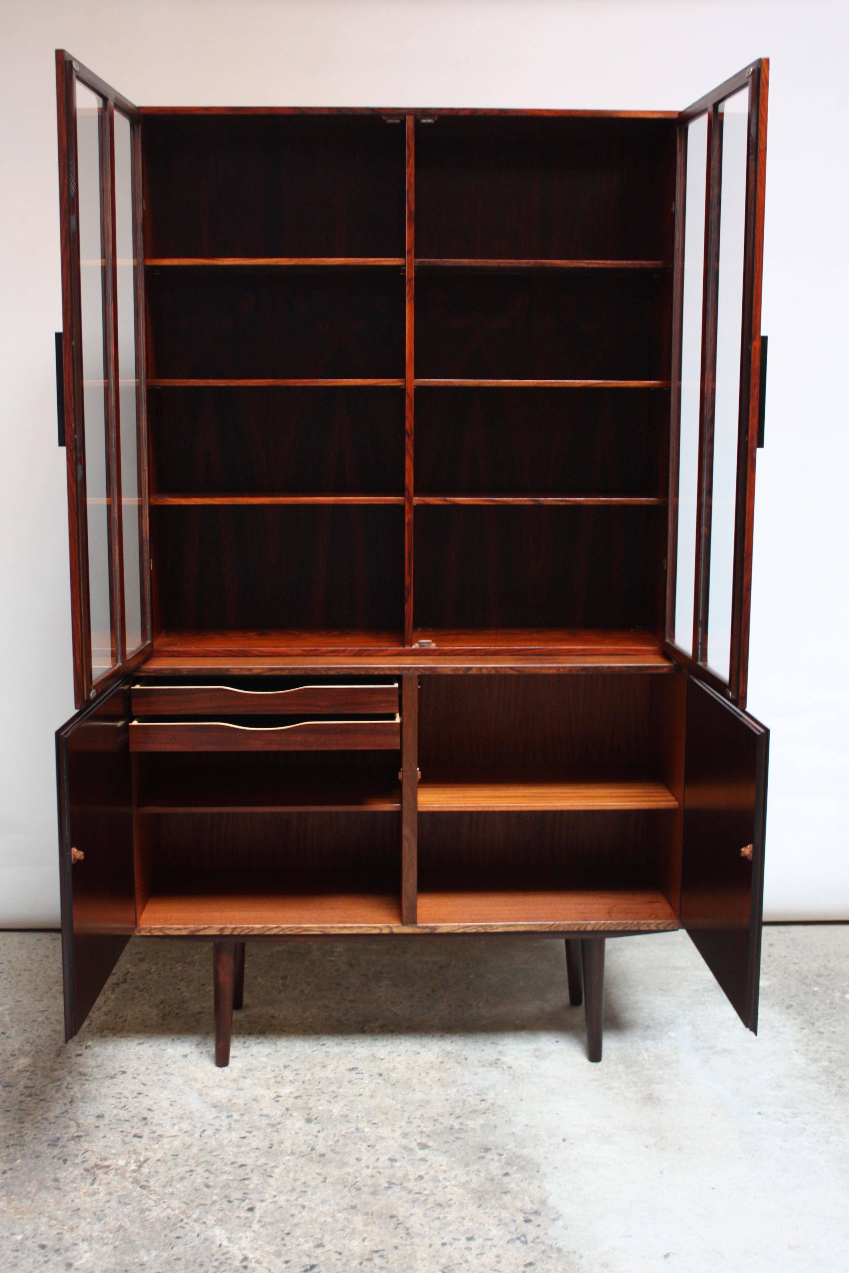 Mid-Century Modern Danish Rosewood Two-Piece Bookcase by Gunni Omann