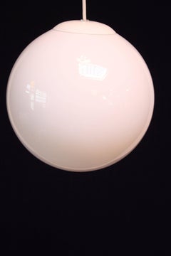 Vintage American White Cased-Glass Orb Pendant