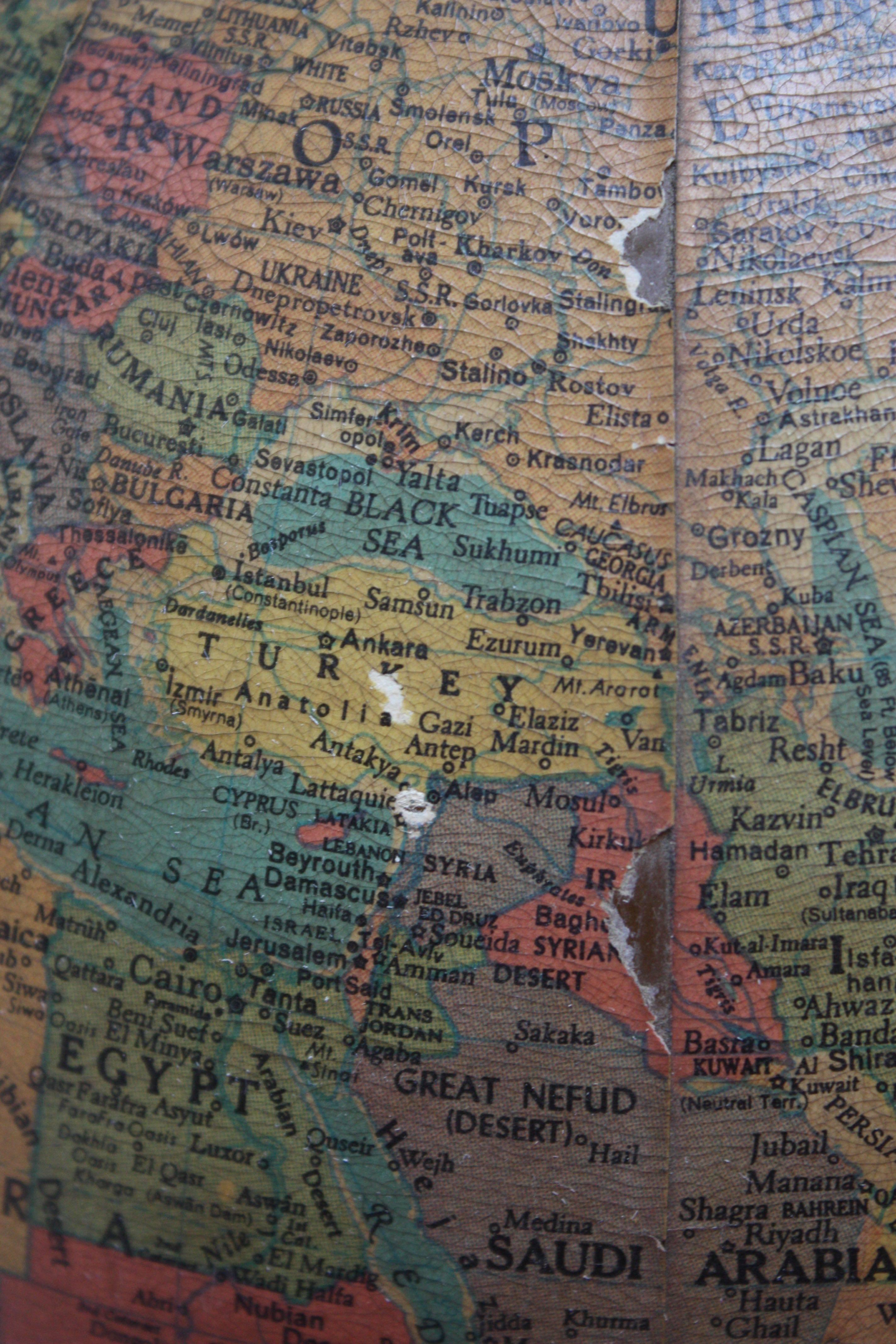 Metà XX secolo Replogle Globes di precisione illuminato in vetro degli anni '50 in vendita