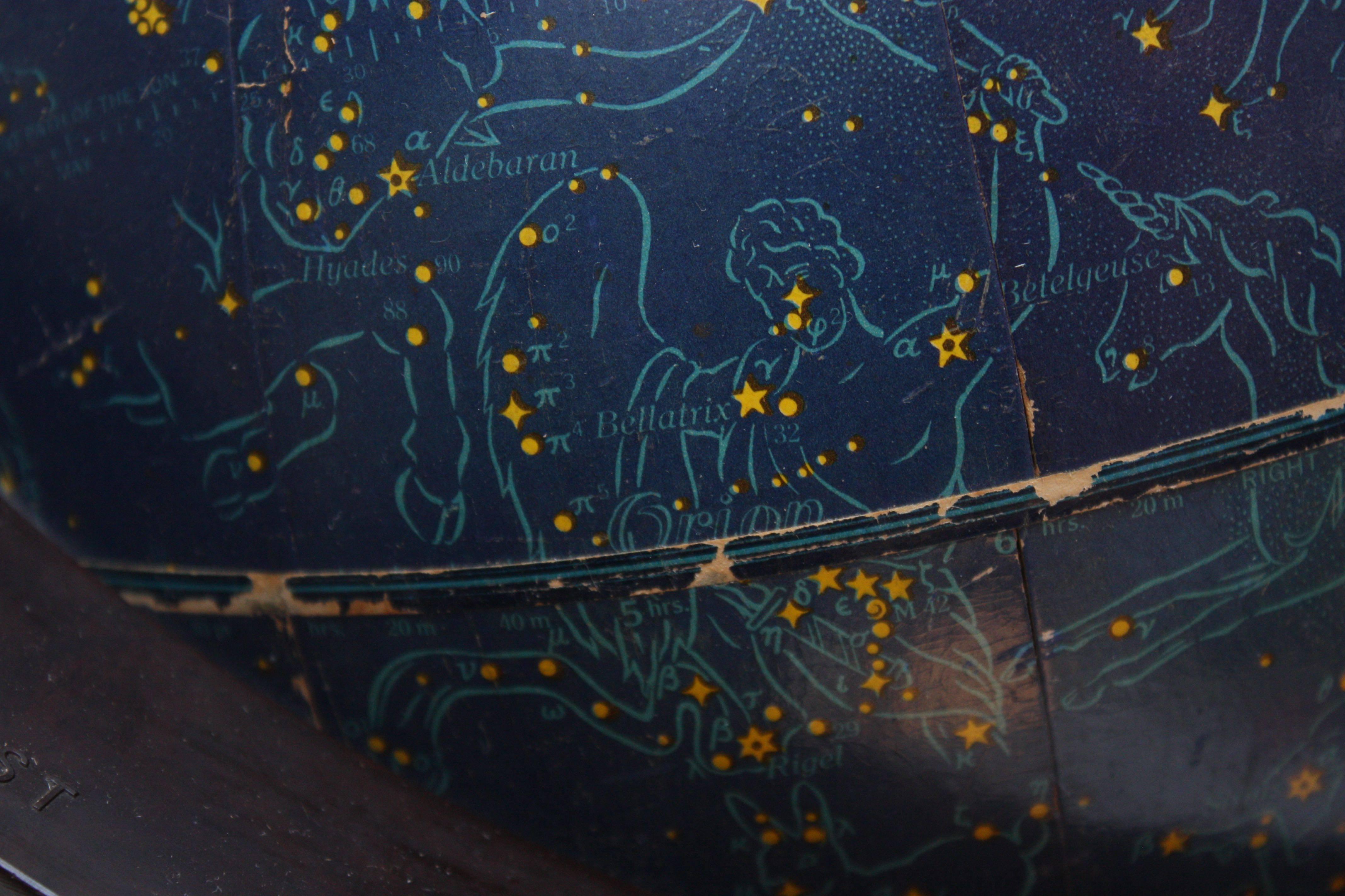 Mid-20th Century 1940s Rand McNally Celestial / Astrological Globe on Bakelite Base