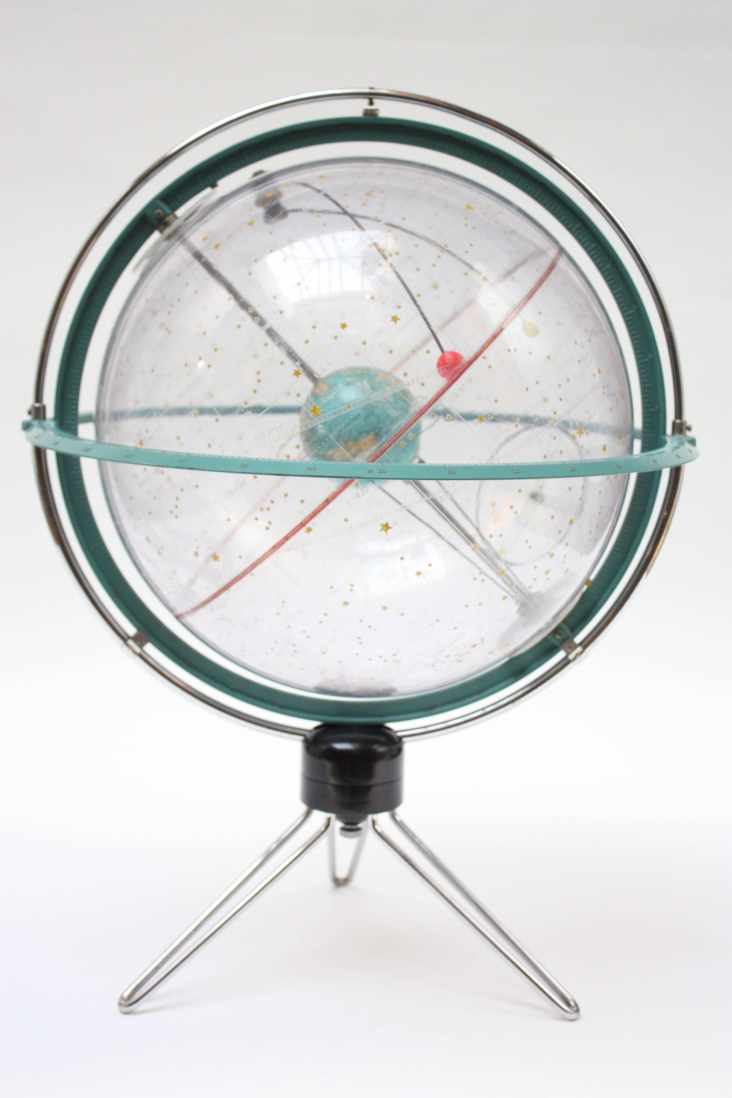 Rare astro globe inspired by a Torica design and manufactured in Japan for the Lafayette Radio Corp. of New York in the late 1960s. This is the largest example made measuring 24