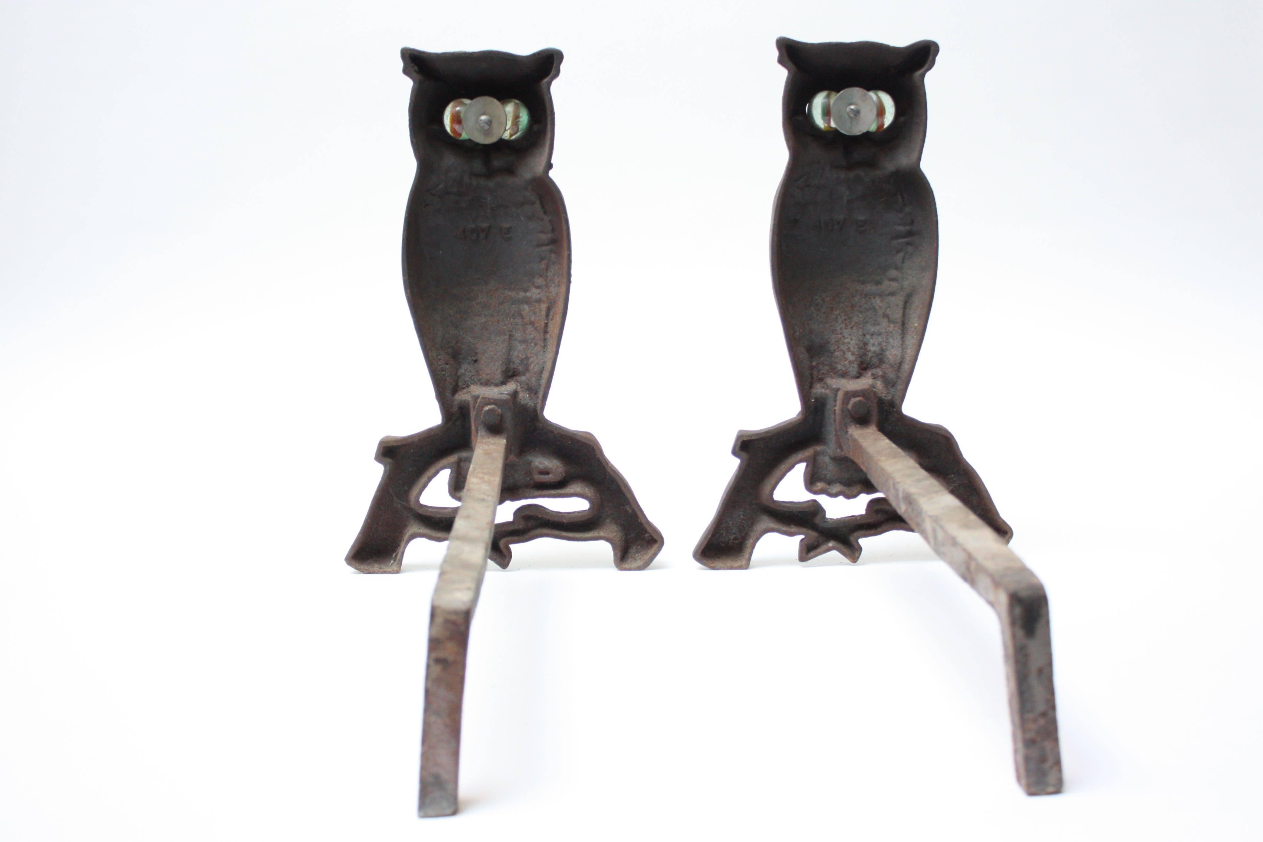 owl andirons value