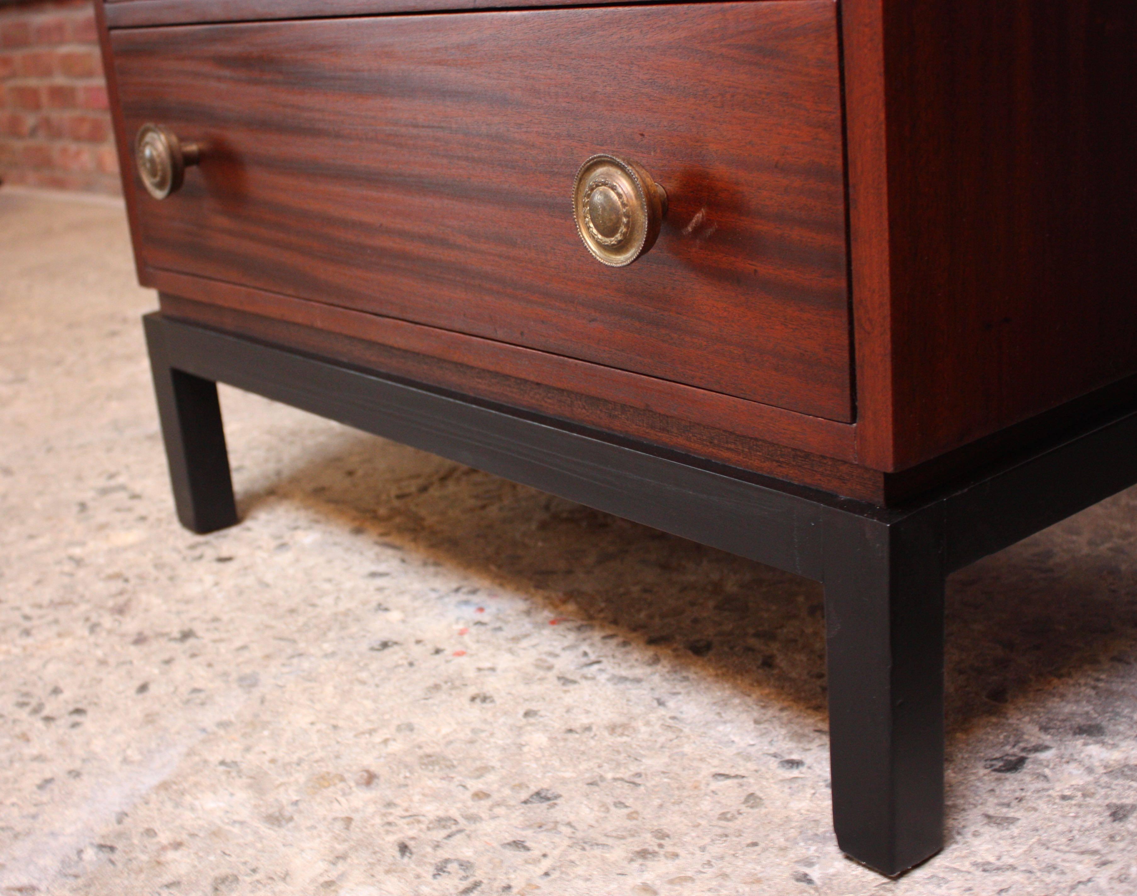 Mid-Century Modern Pair of Midcentury Stained Mahogany Chest of Drawers