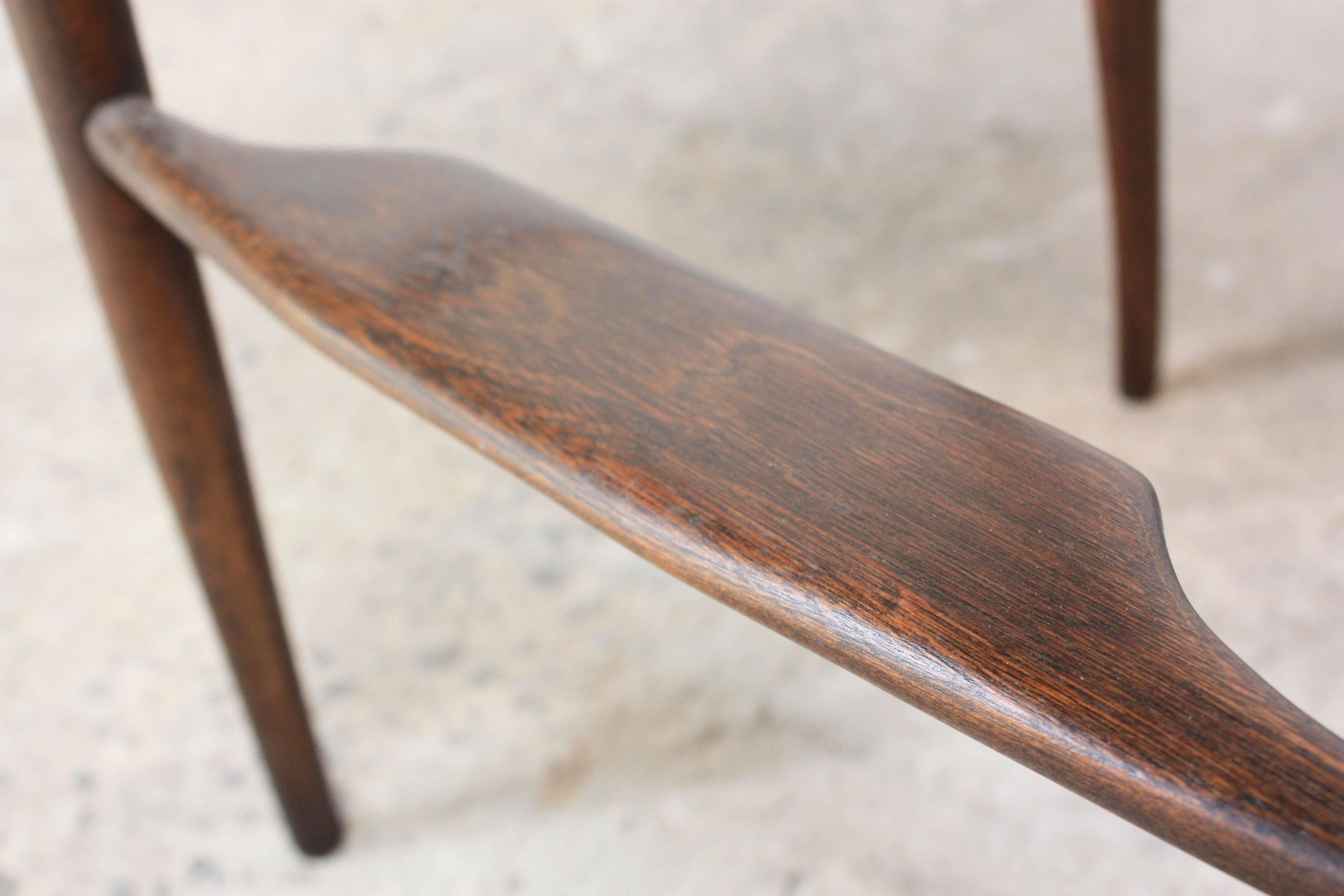 Pair of Danish Cow Horn Bar Stools in Teak and Leather after Hans Wegner 2