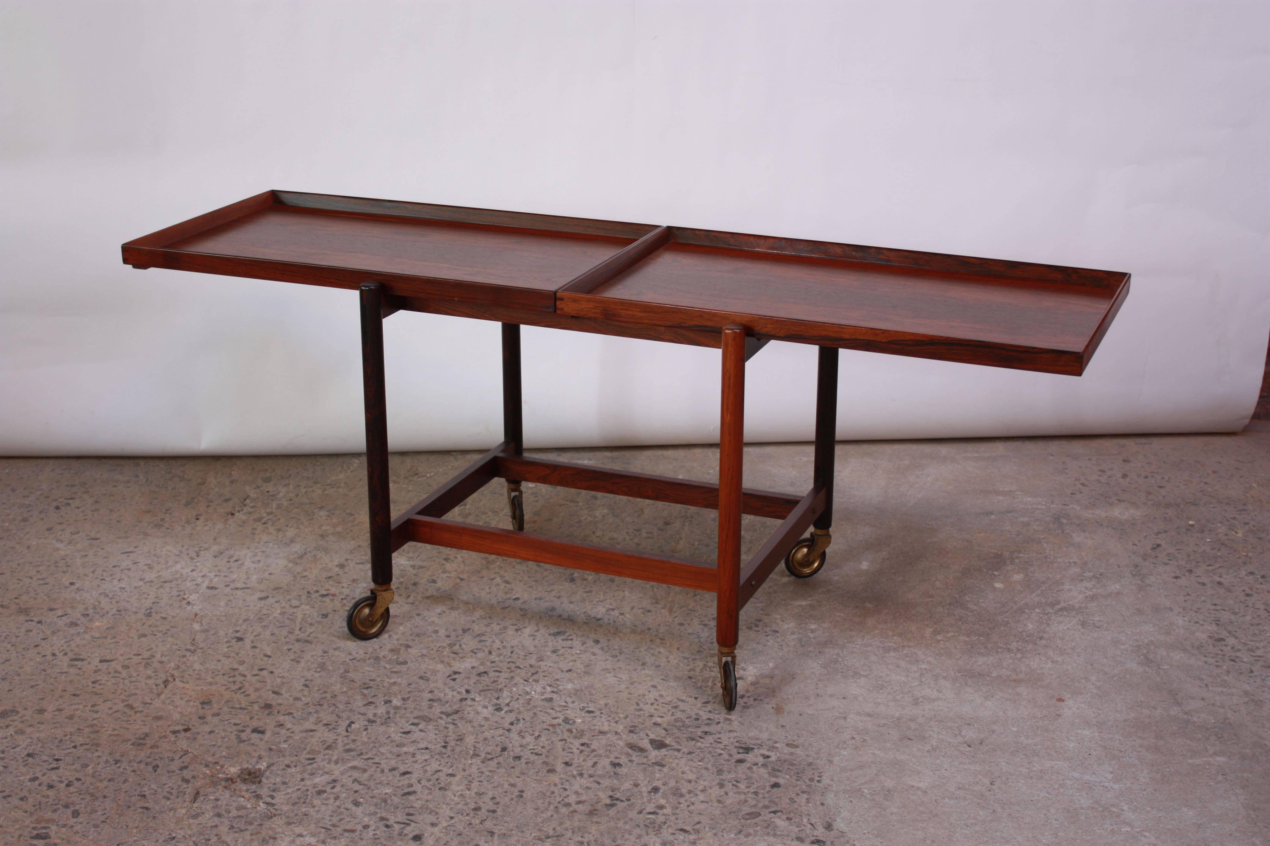 Poul Hundevad Rosewood Modular Bar Cart In Good Condition In Brooklyn, NY
