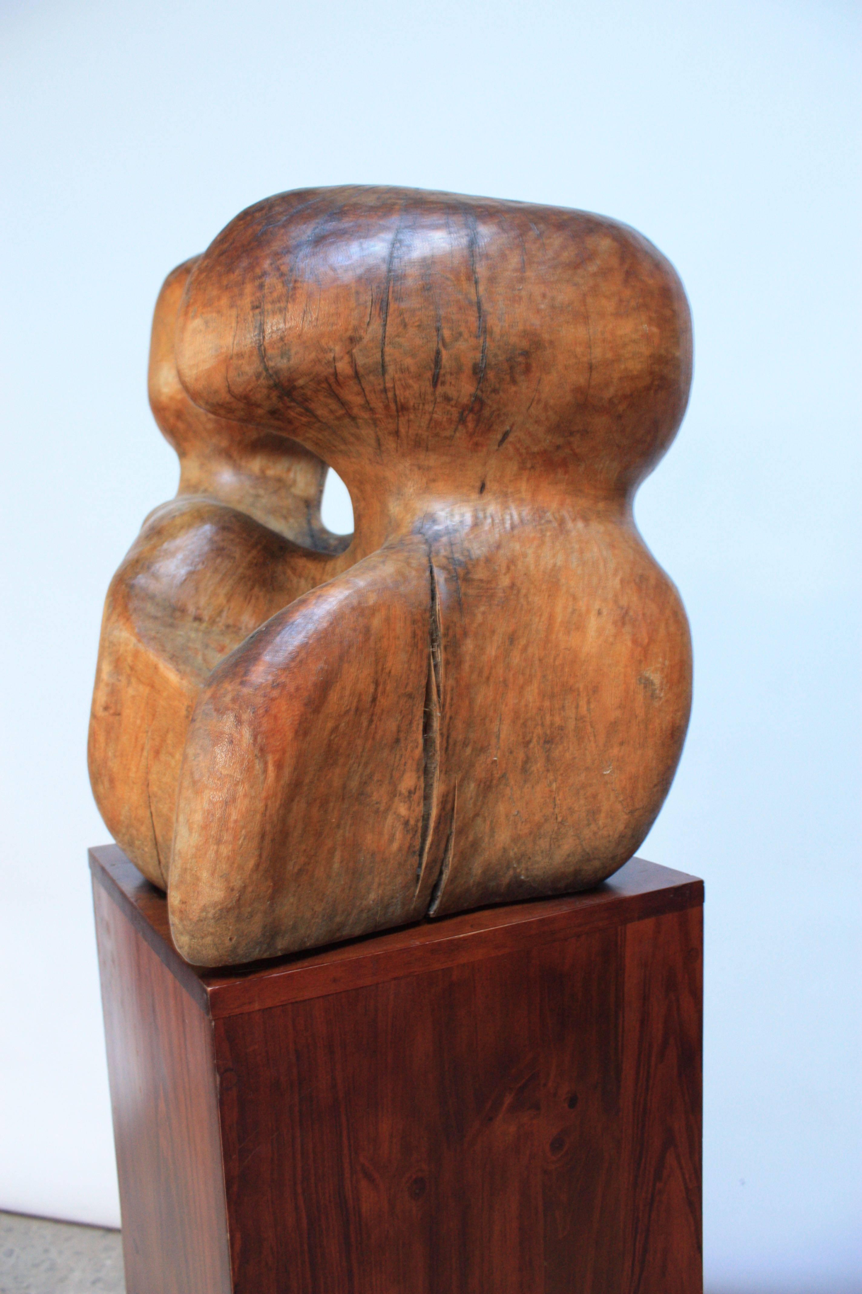 Free-Form Burl Wood 'Head' Sculpture 1