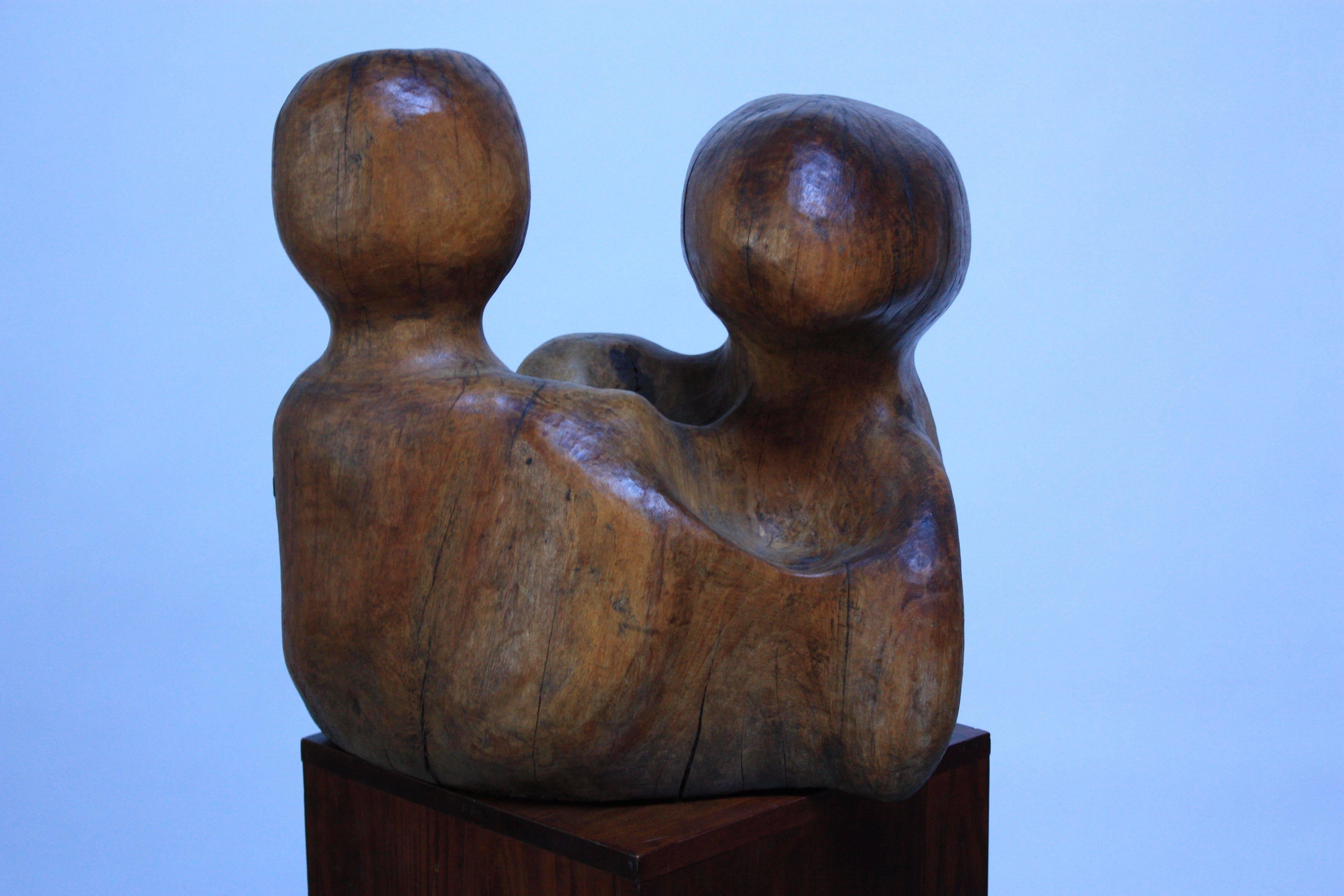 Free-Form Burl Wood 'Head' Sculpture 3
