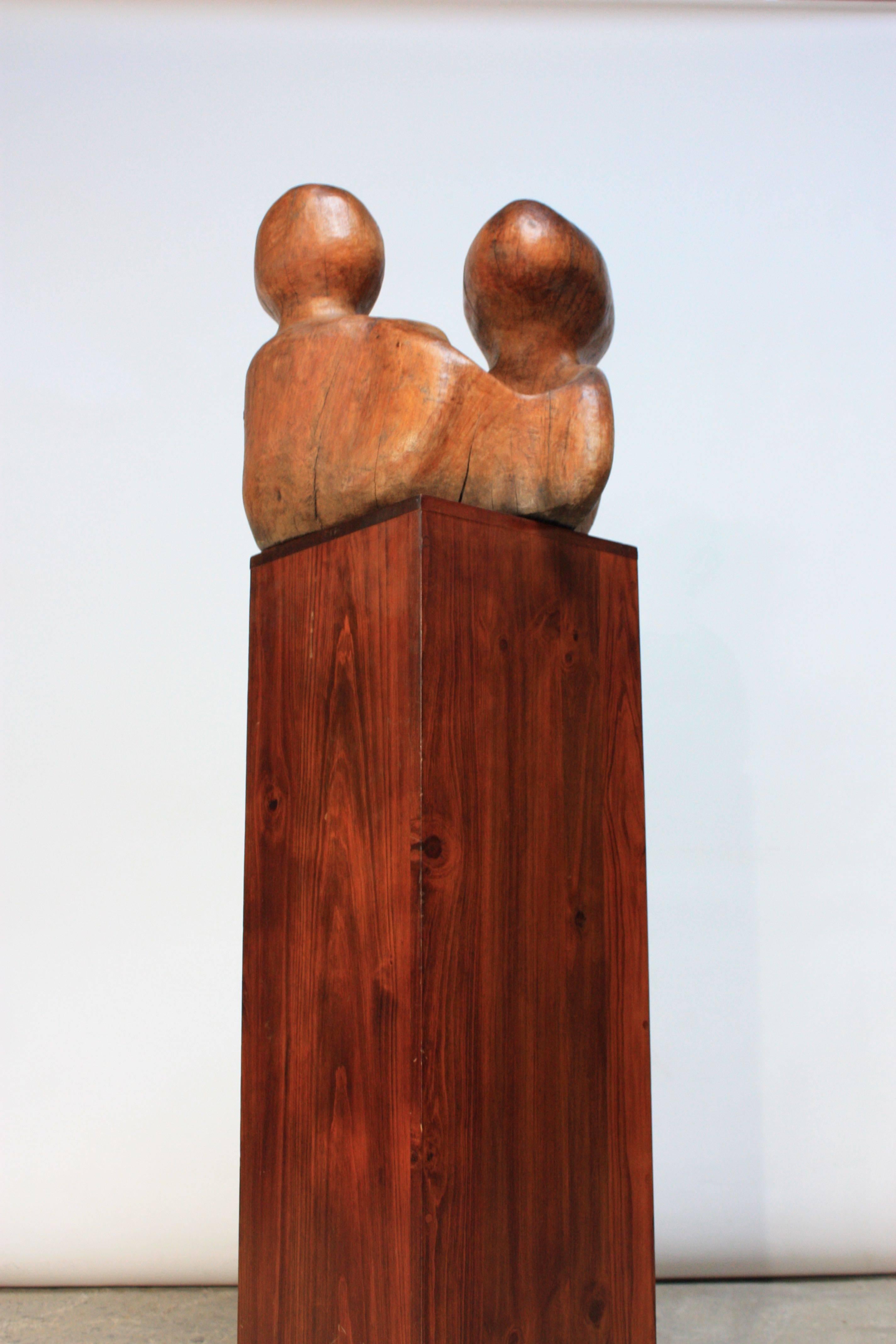 wooden head sculpture
