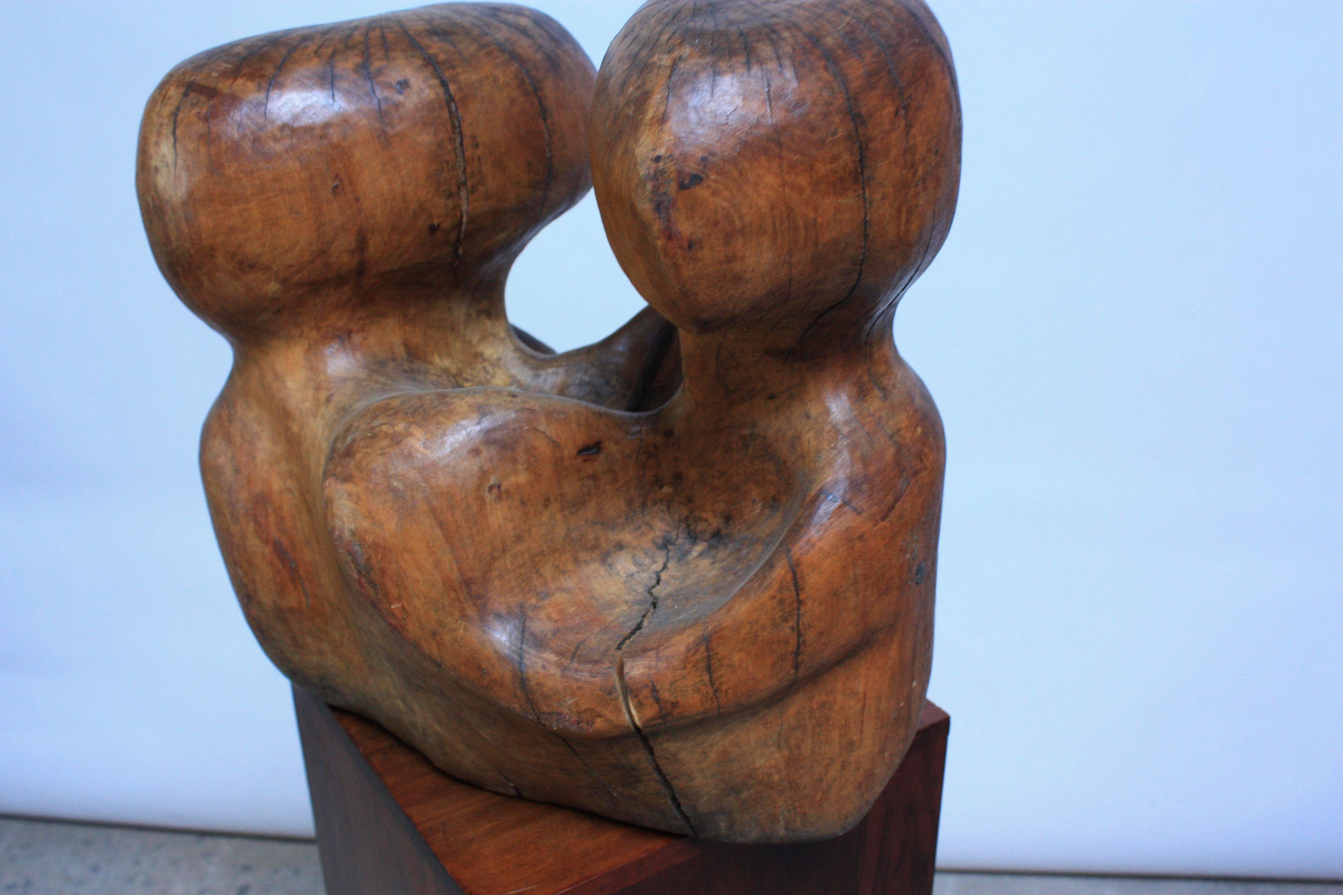 Mid-Century Modern Free-Form Burl Wood 'Head' Sculpture