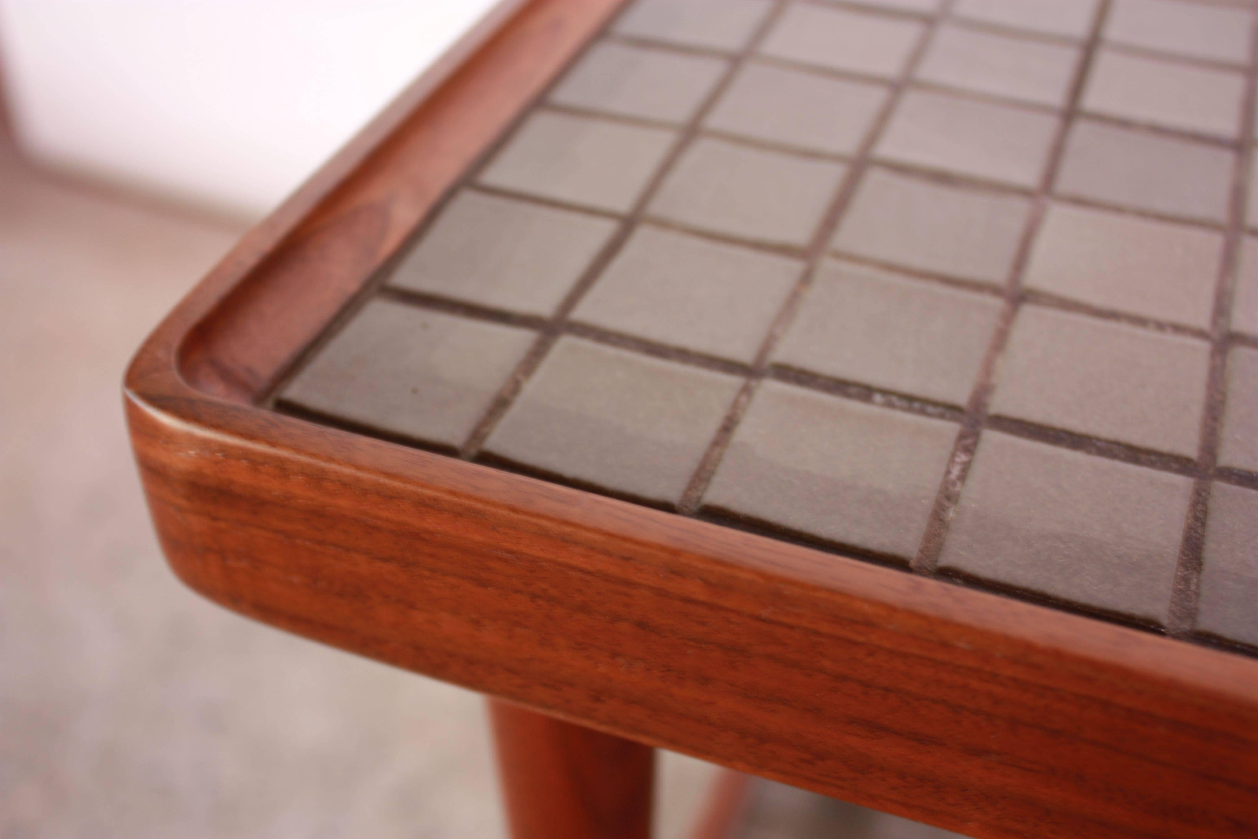 Two-Tiered Martz Ceramic Tile and Walnut Teacart 2