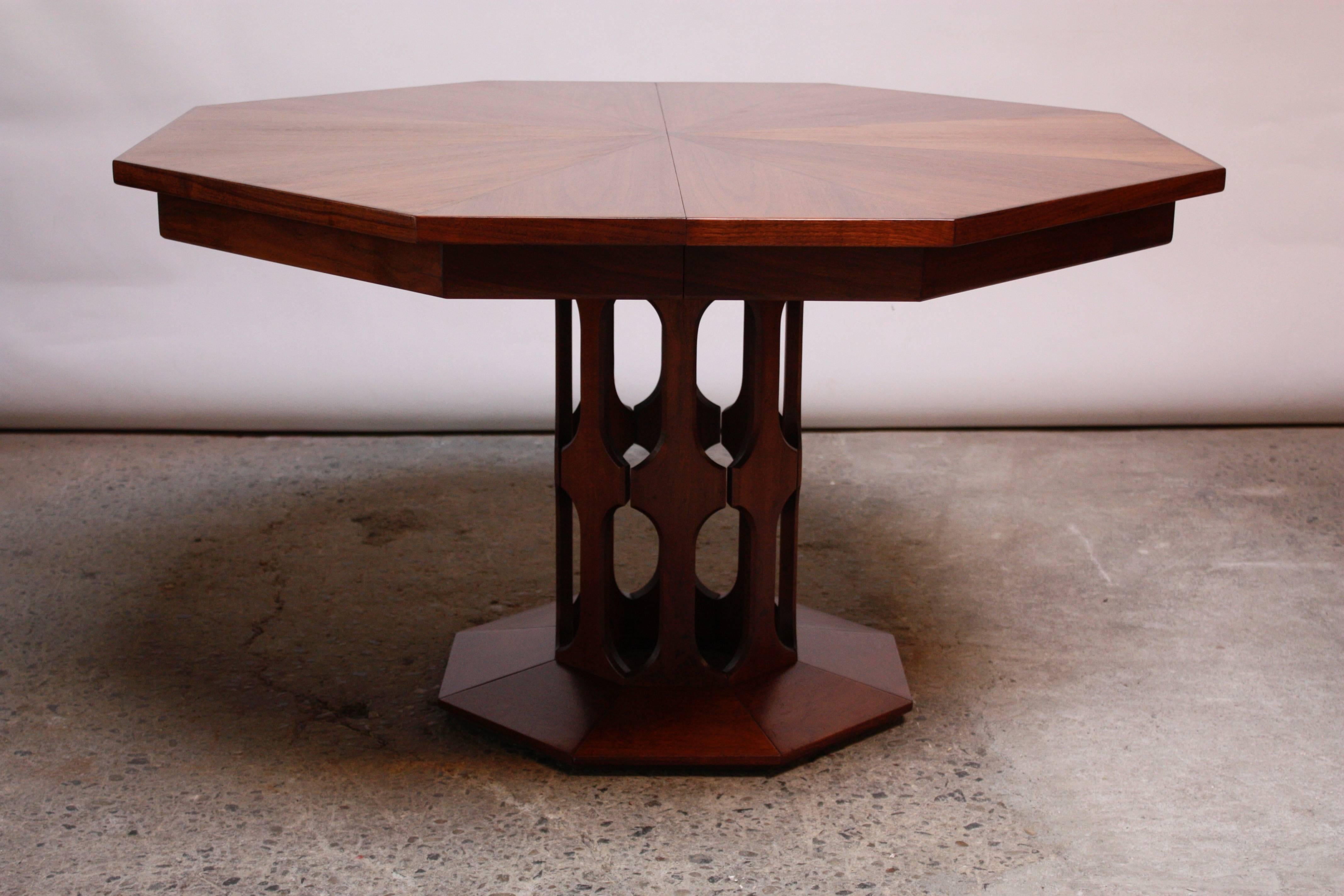 Octagonal Walnut Dining Table Attributed to Harvey Probber 2