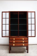Diminutive Norwegian Illuminated Rosewood Curio Cabinet by Bruksbo