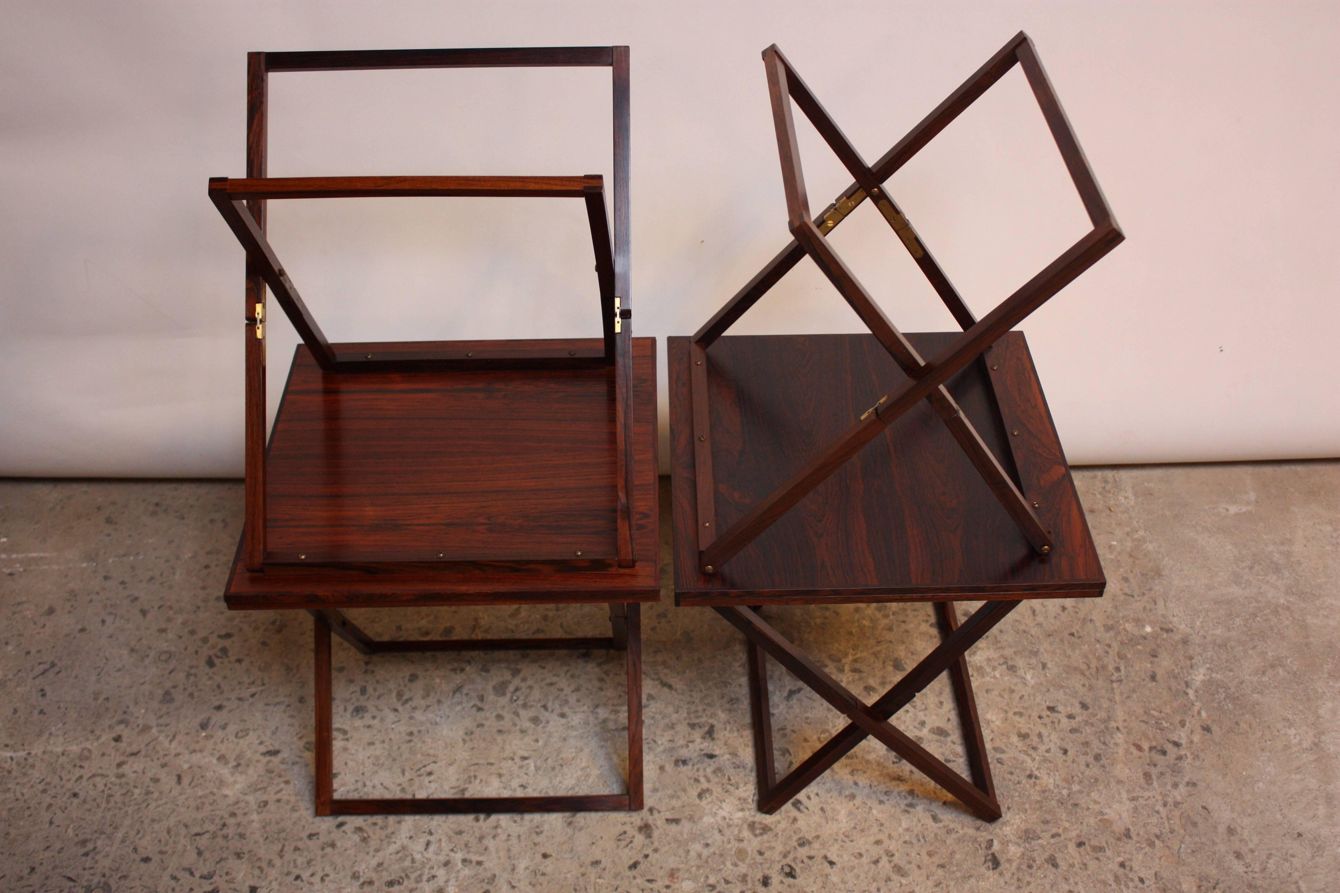 Aksel Kjersgaard Cube of Danish Modern Rosewood Tray Tables 4