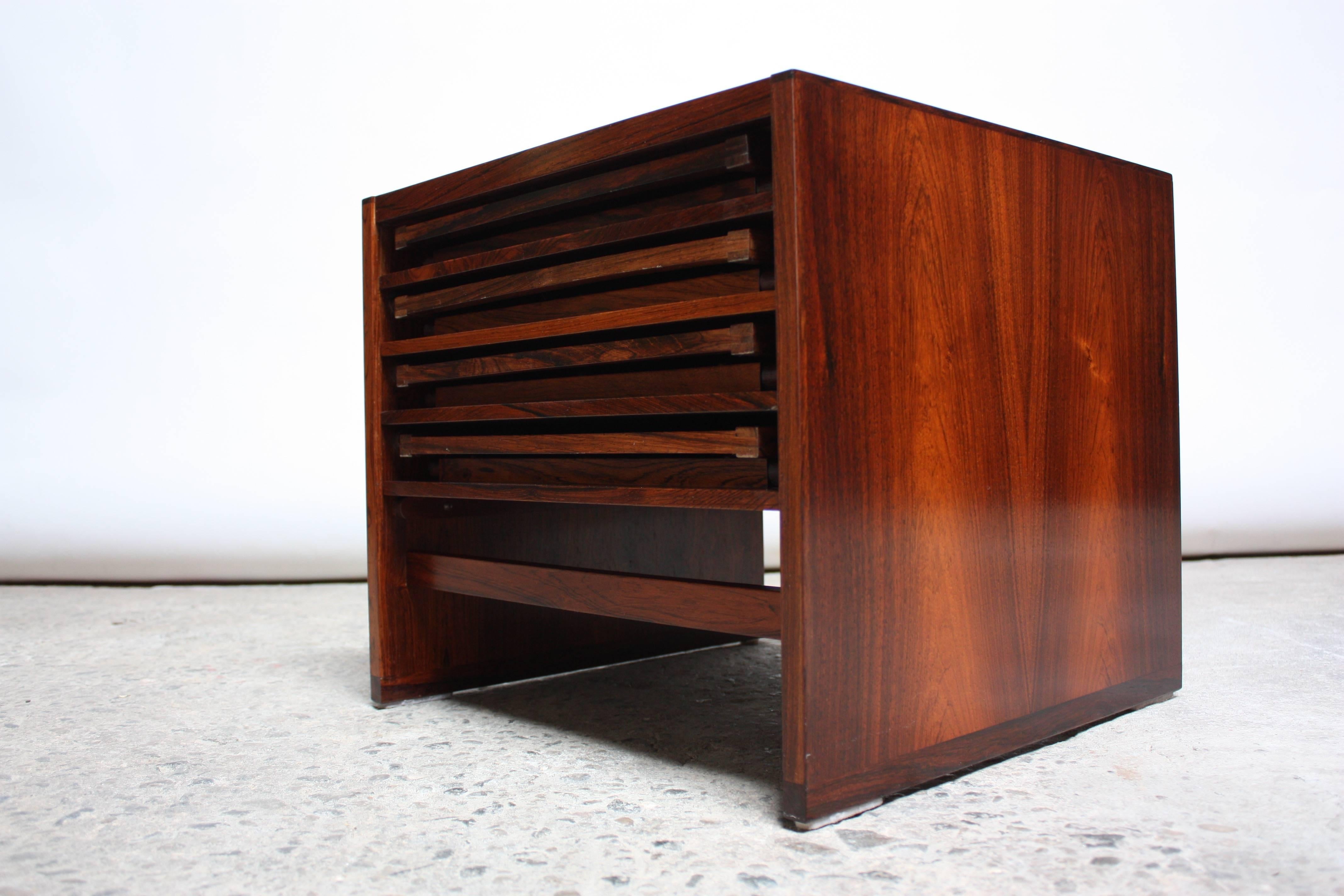 Aksel Kjersgaard Cube of Danish Modern Rosewood Tray Tables 3