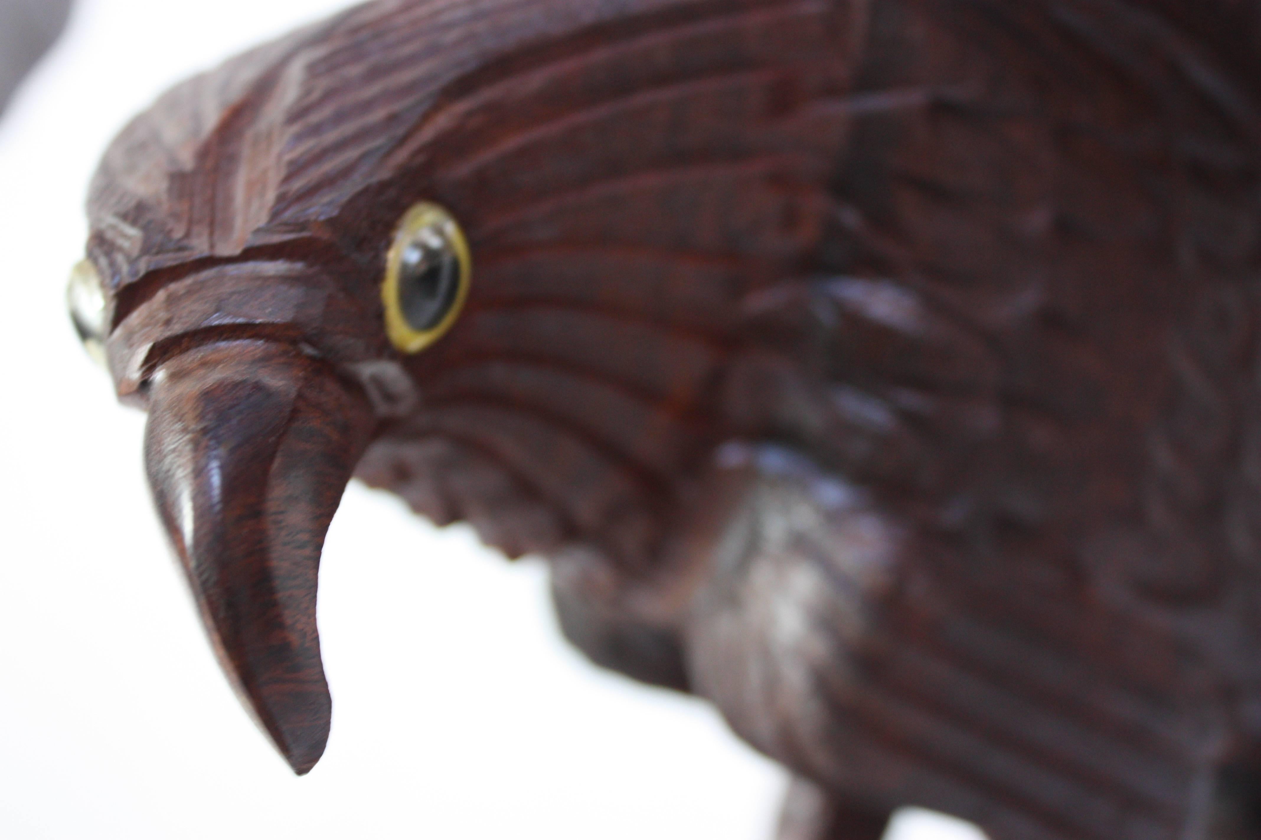 Pair of Ironwood Carved Eagles In Good Condition In Brooklyn, NY