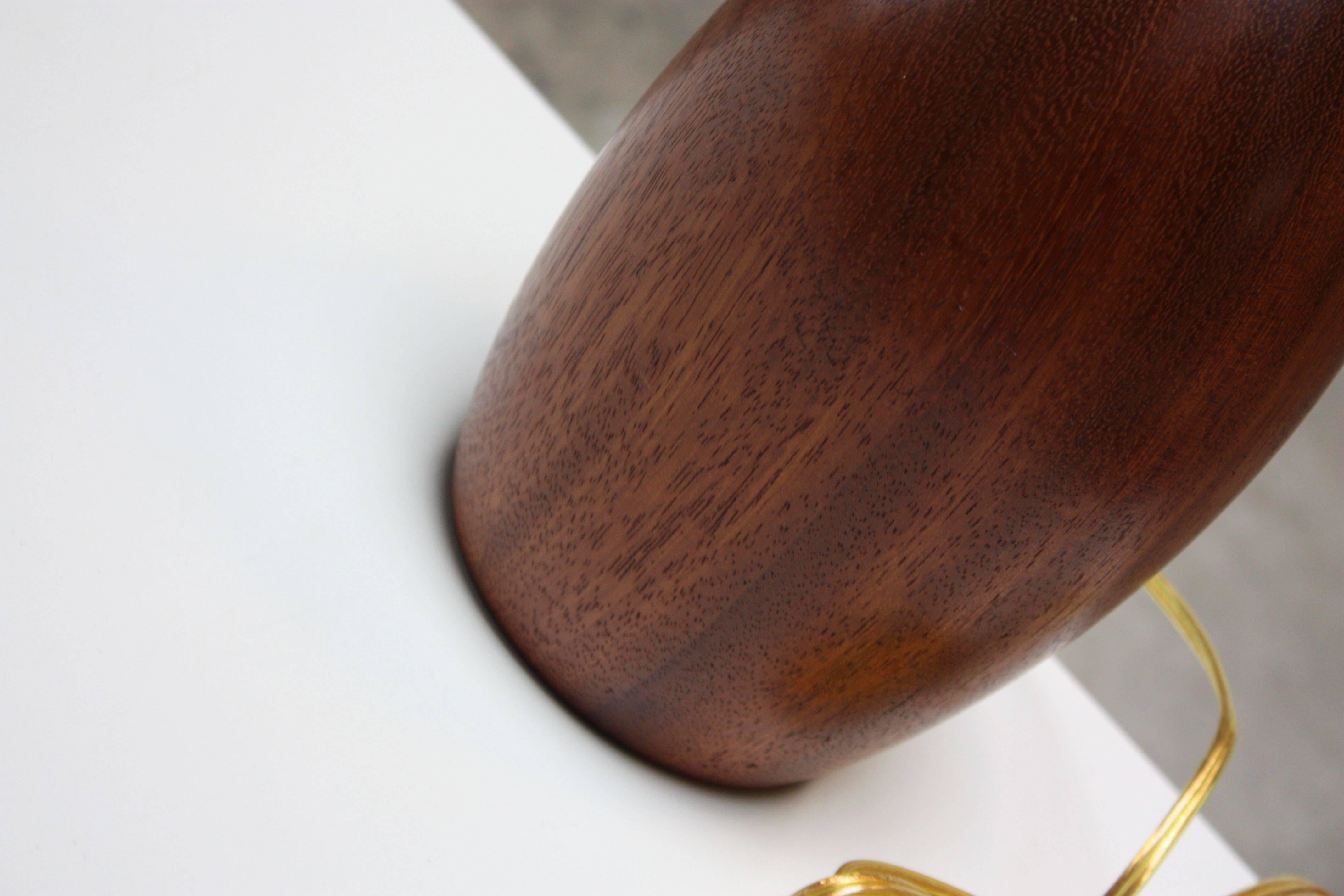 Mid-Century Modern Mid-Century Turned Koa Wood Table Lamp