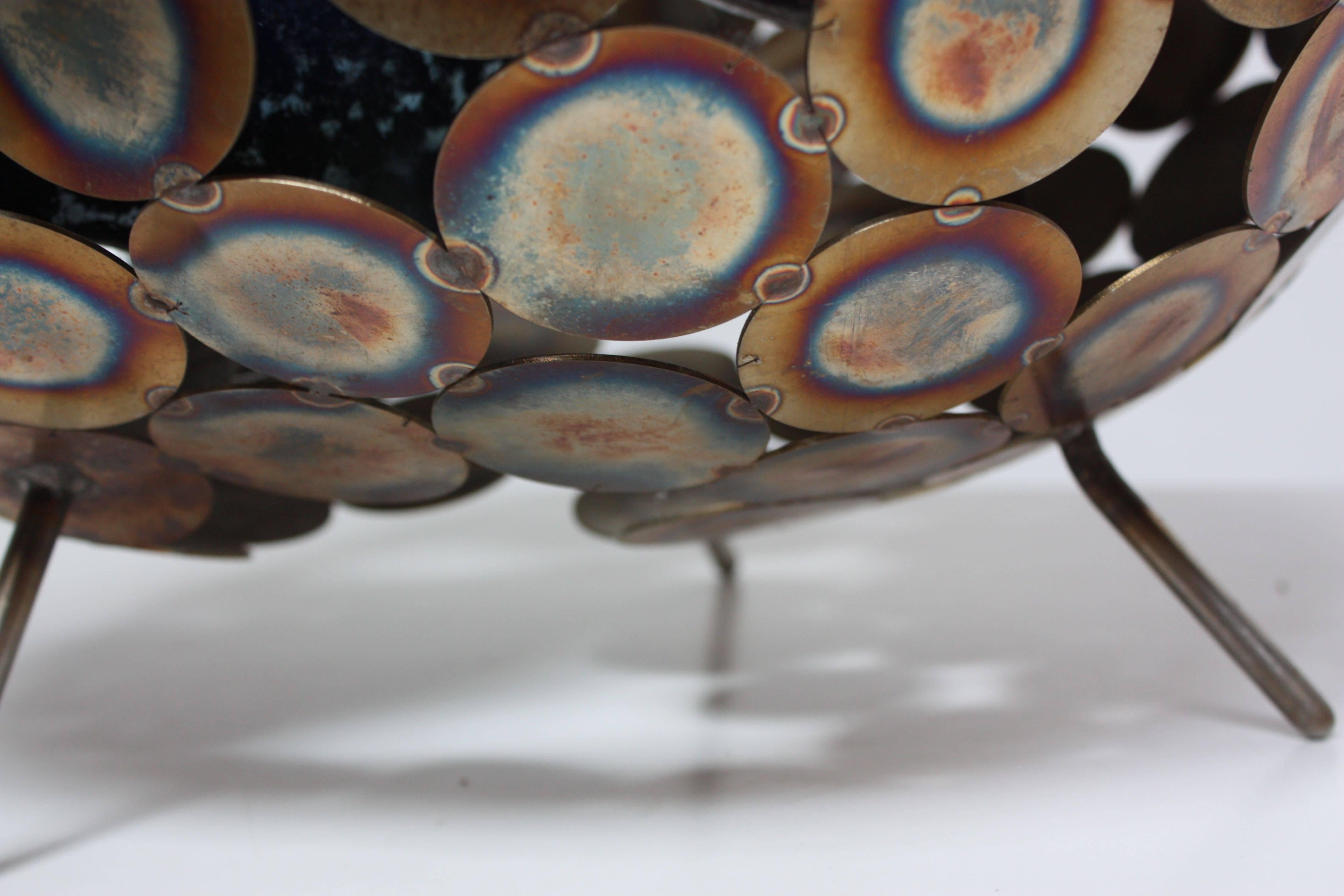 Steel and Enameled Porcelain Abstract Brutalist Table Sculpture In Good Condition In Brooklyn, NY