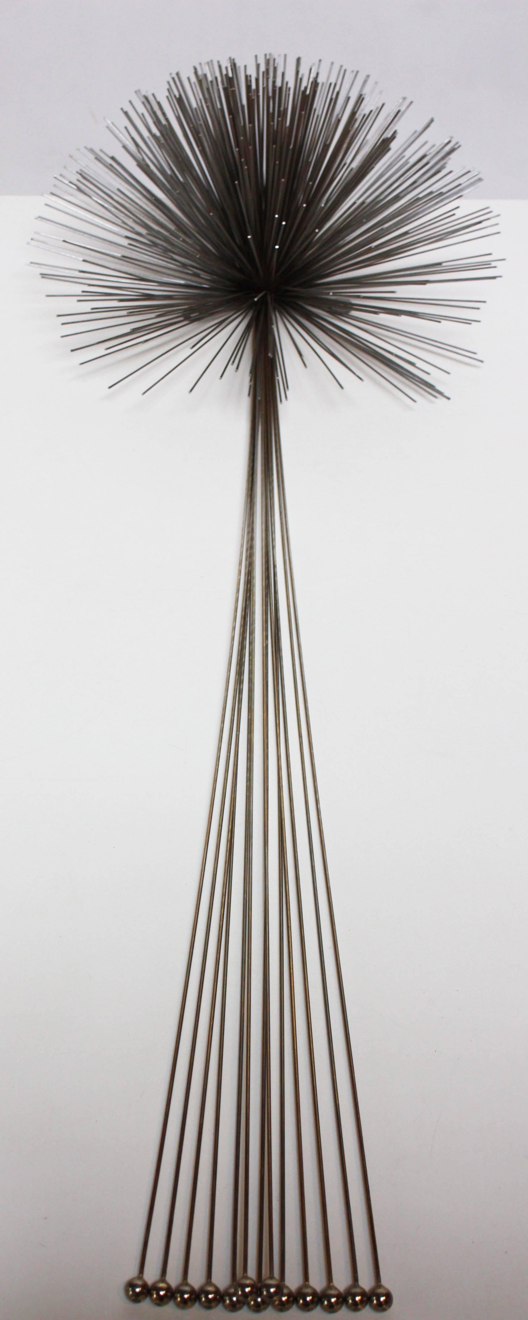 Mixed Metal Curtis Jere Elongated 'Urchin' Wall Sculpture For Sale 2