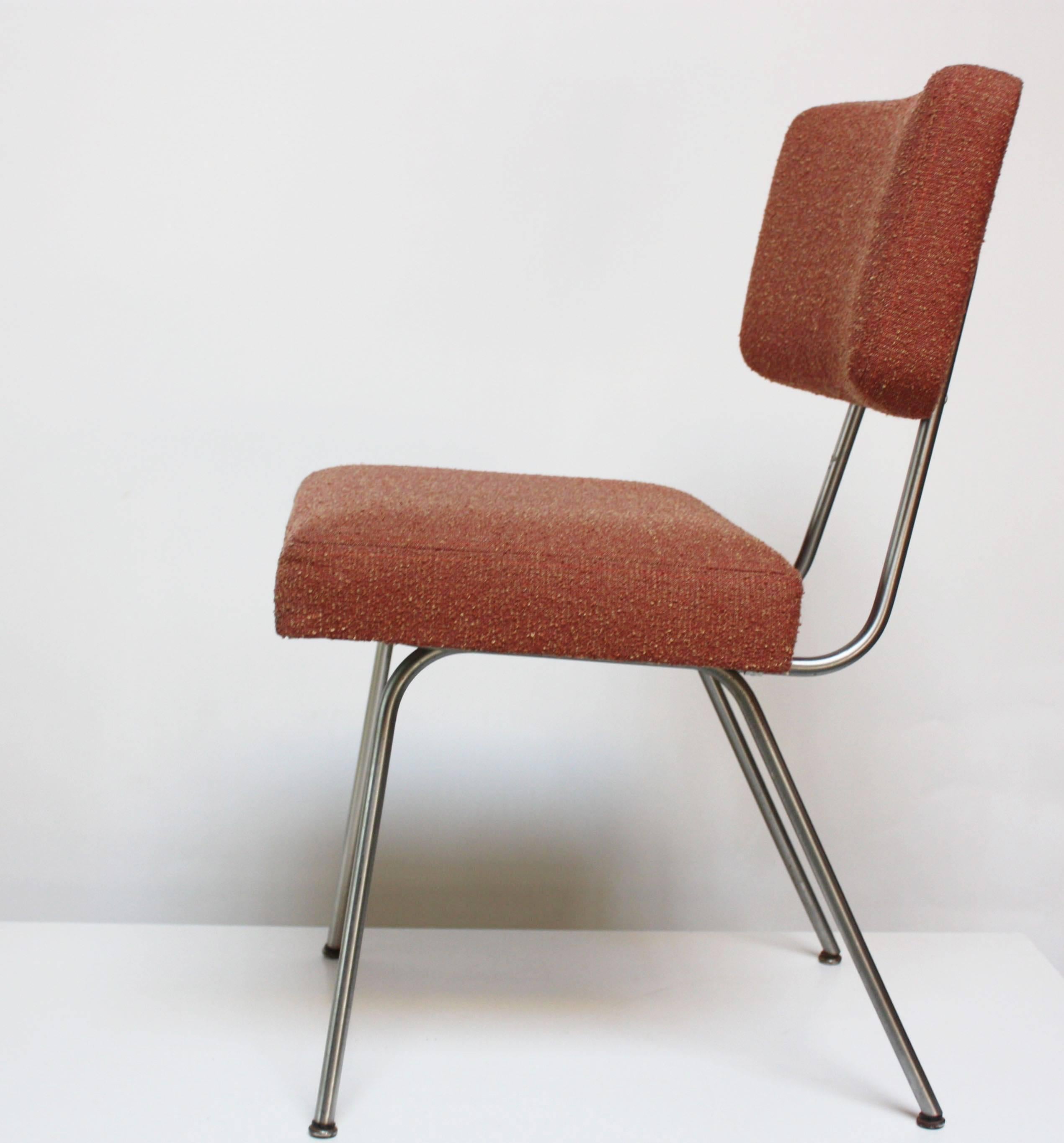 Originally designed for dining use by George Nelson for Herman Miller, these handsome, versatile chairs have such clean and angular lines, they make great accent or desk chairs, particularly when placed where their sharp profile can be seen. The