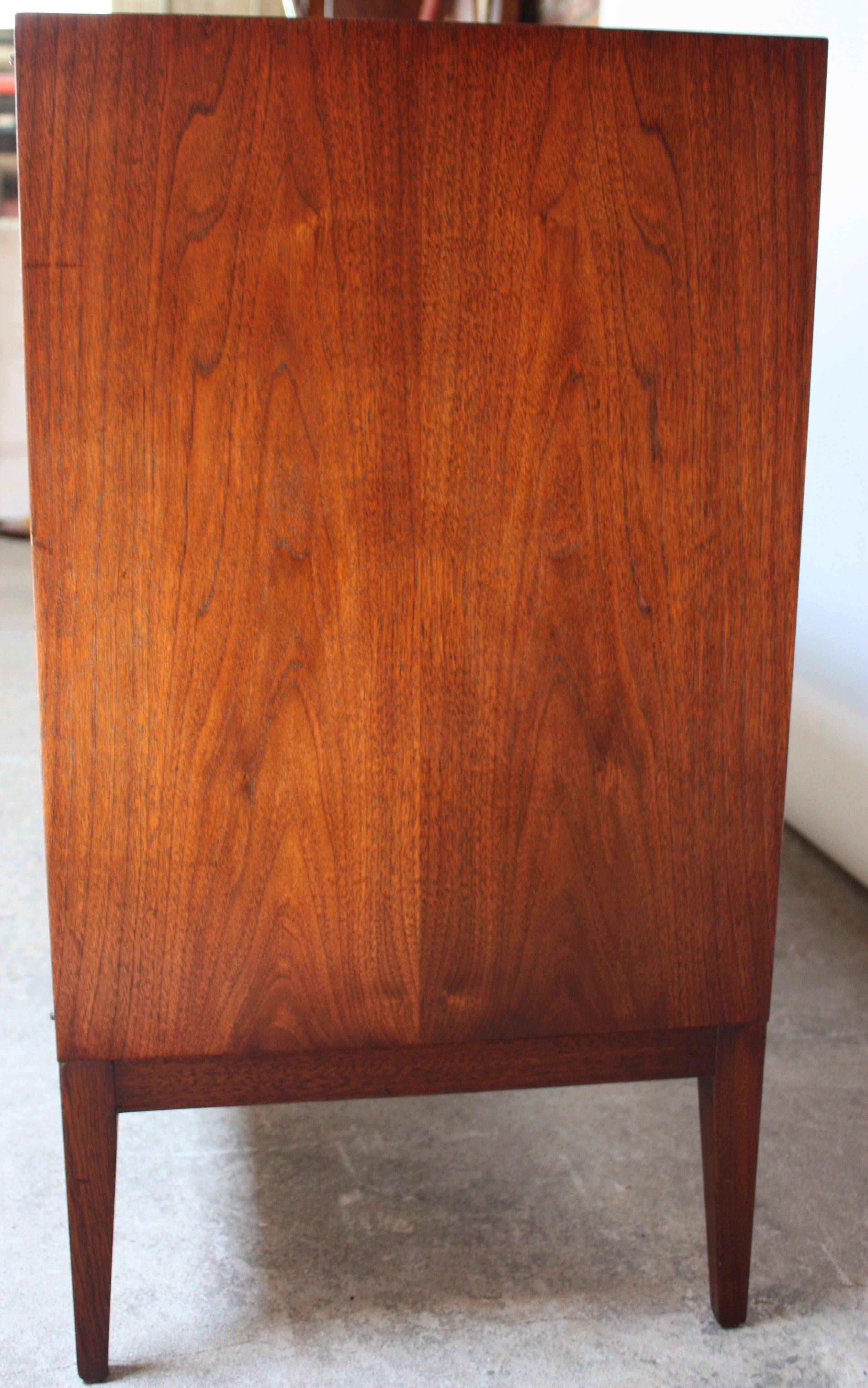 Mid-Century Walnut and Brass Credenza after Paul McCobb 2