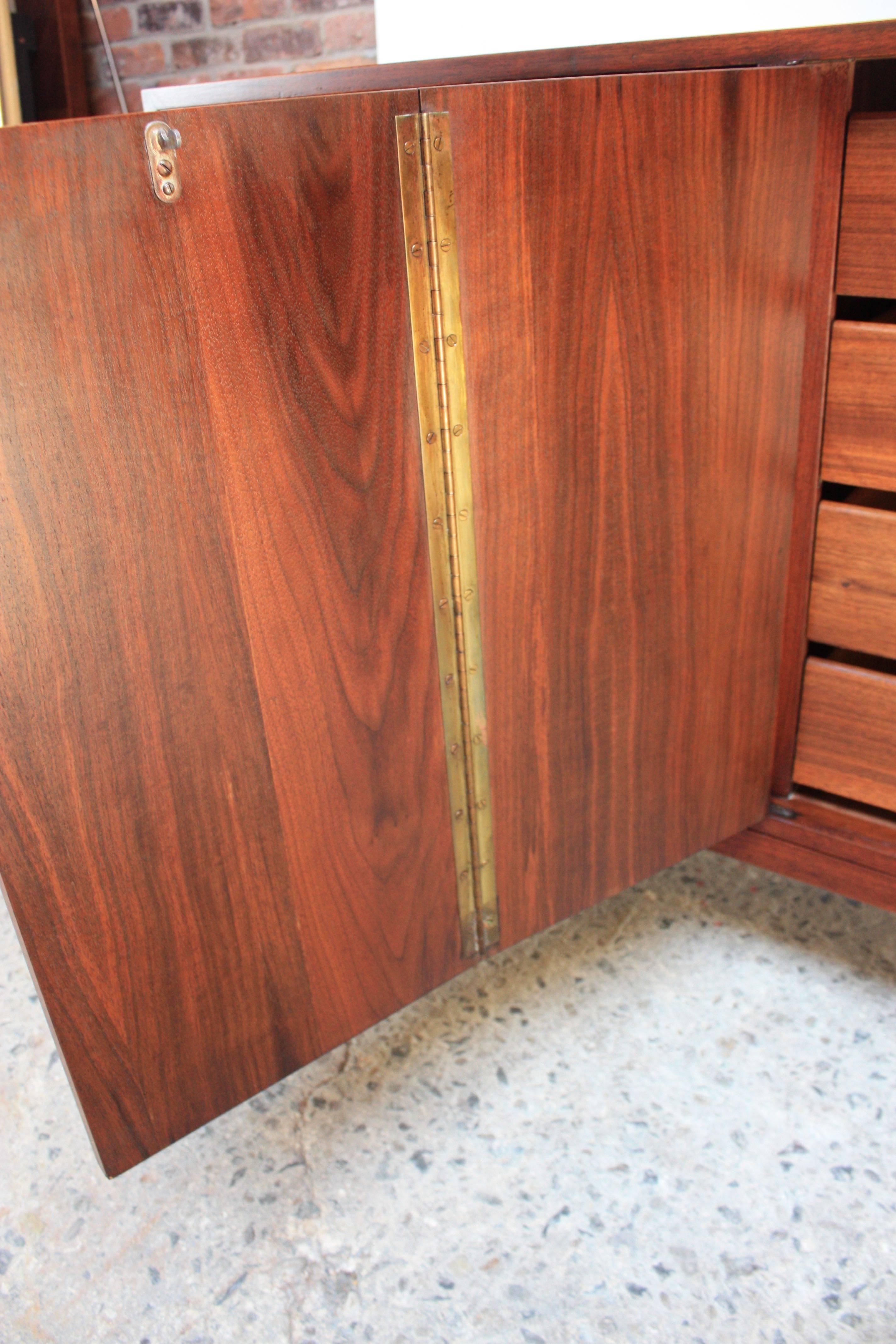 Mid-Century Walnut and Brass Credenza after Paul McCobb 3