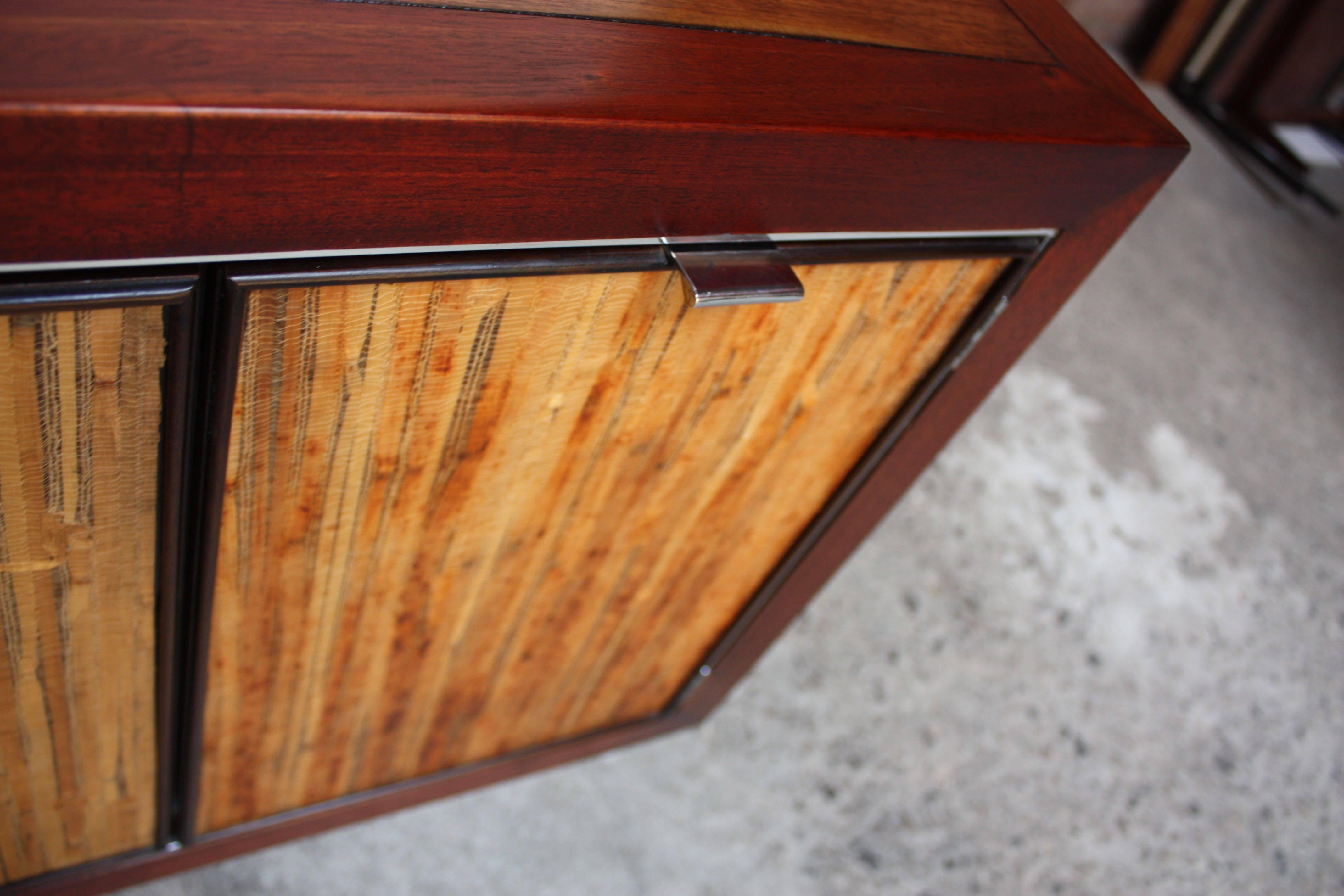 1970s Walnut, Bamboo and Cherry Credenza after Harvey Probber In Good Condition In Brooklyn, NY