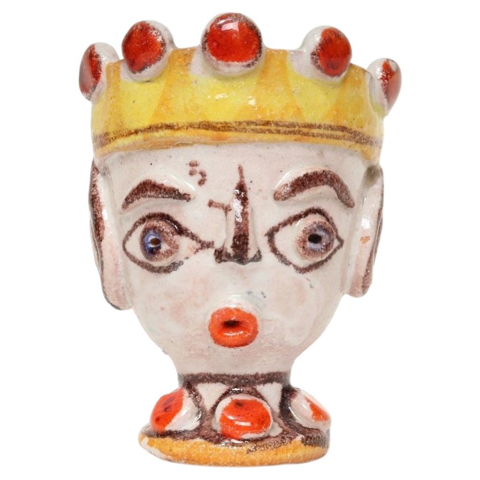 Portavelas «King», una pequeña pieza de cerámica italiana moderna, de Giovanni De Simone