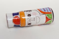 Vaso figurativo in ceramica modernista italiana dipinto a mano da Giovanni De Simone