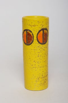 Vaso vintage Bitossi Petite giallo con motivo geometrico di Rosenthal Netter