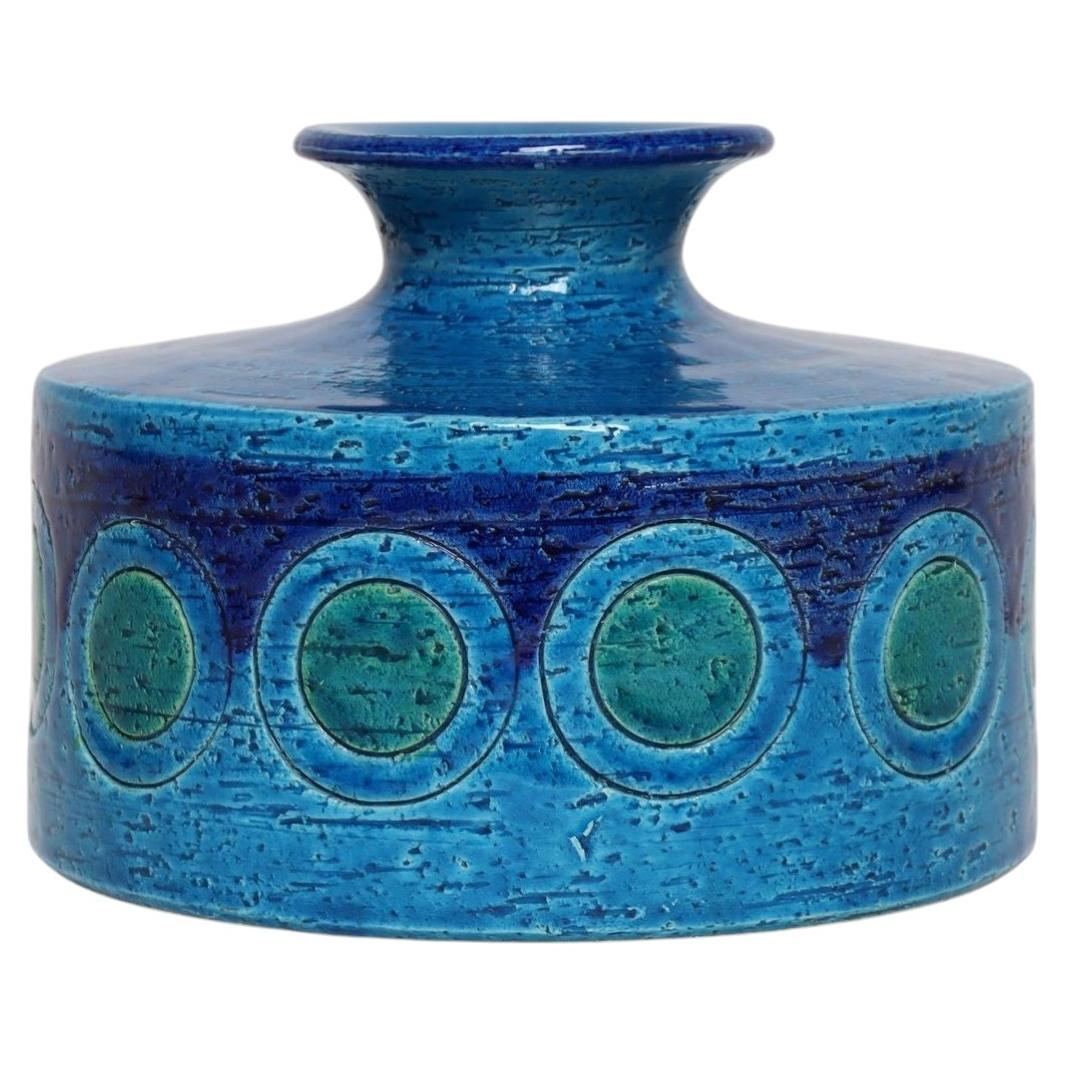 Vase vintage italien moderne en céramique « Ikano » de la collection Rimini Blu, créé par Aldo Londi pour Bitossi
