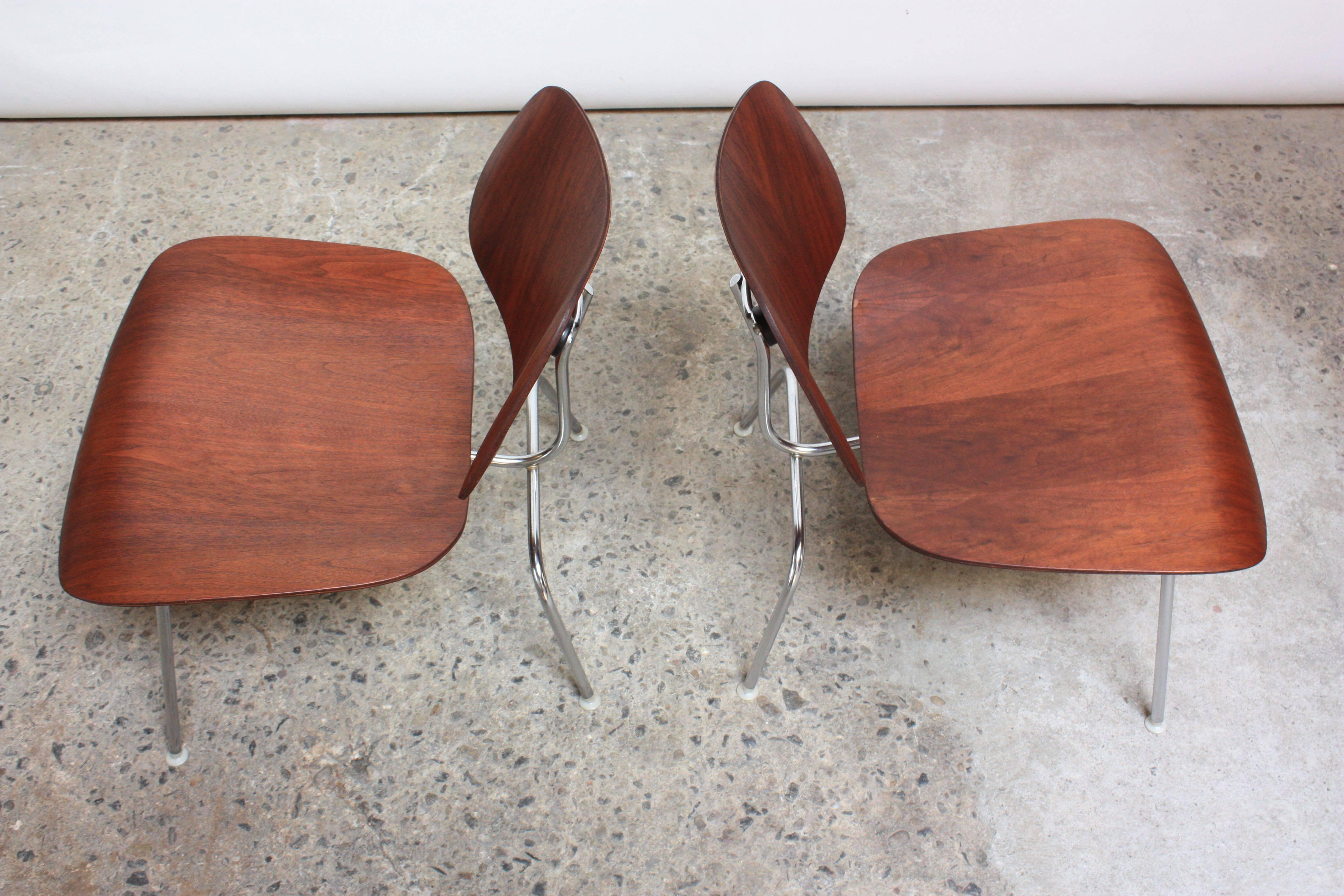 Pair of Eames for Herman Miller LCM Chairs in Walnut 2